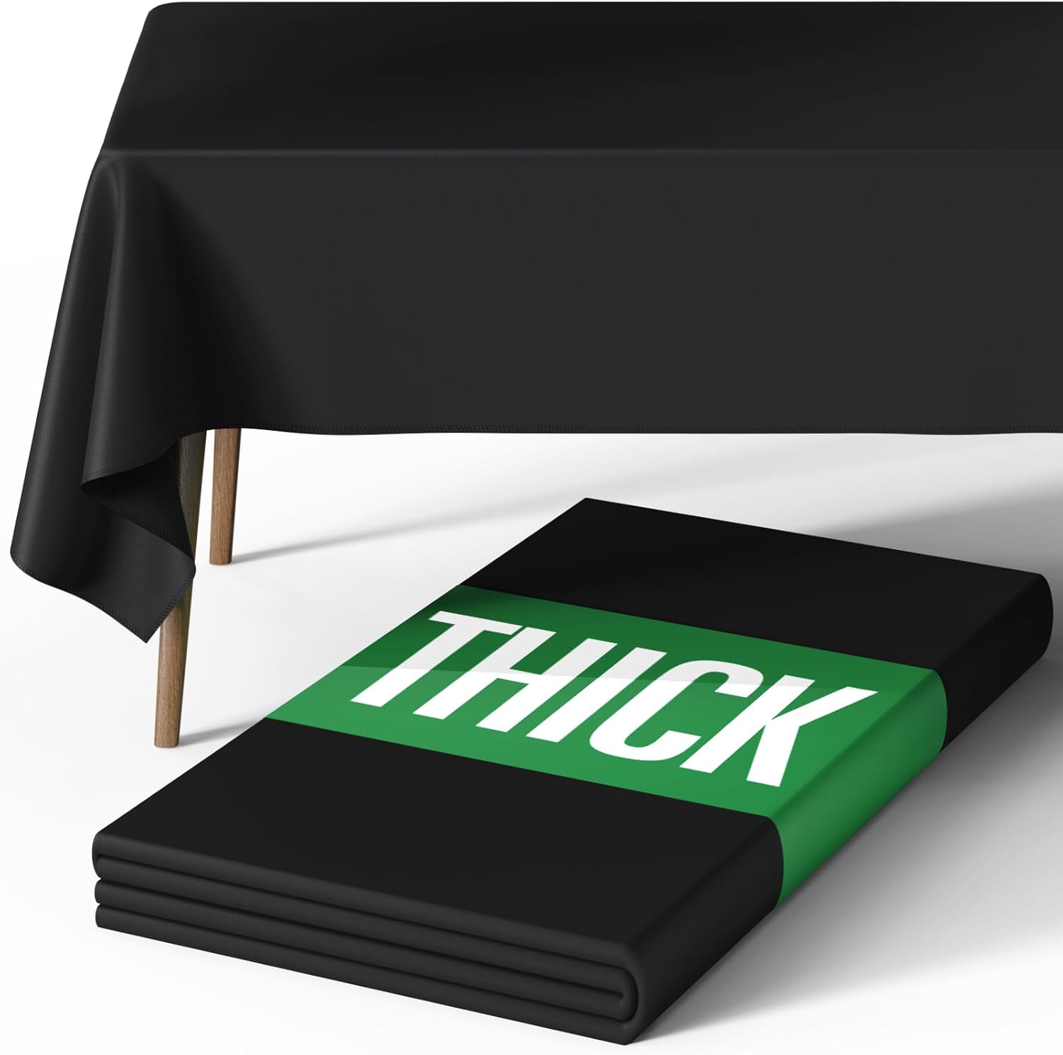Pureegg Tablecloth - 60x84 inch Black Washable Soft Durable