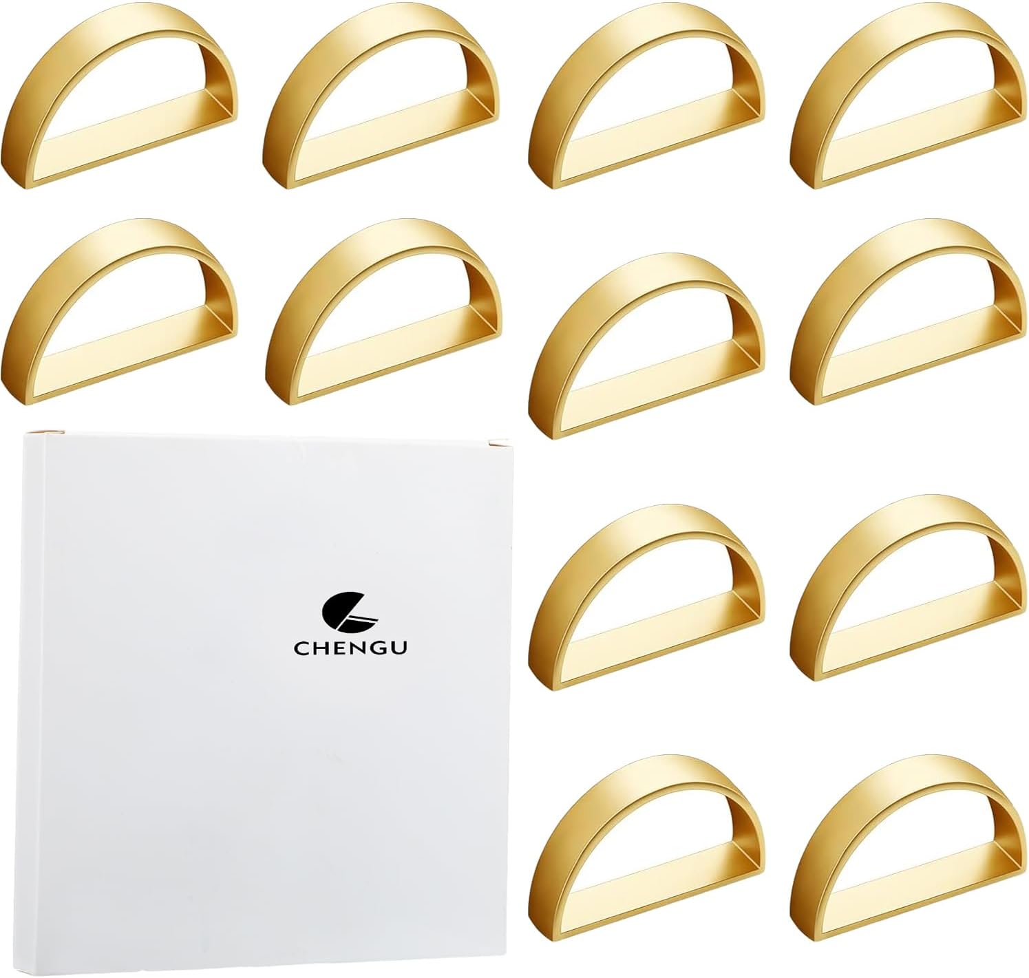 CHENGU 40 Pcs Matte Gold Semicircle Napkin Rings
