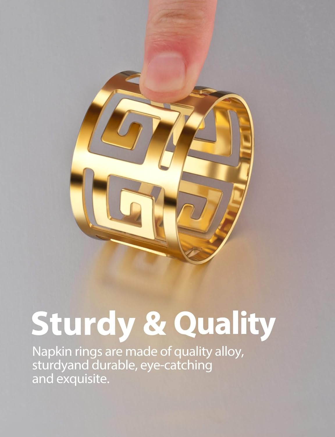 Elevate Your Dining Table with URWOOW Hollow Out Napkin Rings Holder Gold