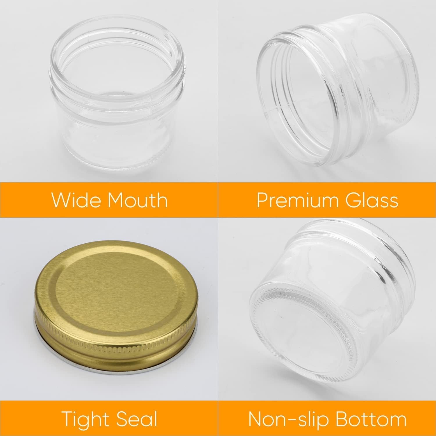 40-Piece Glass Jars Set for Checked Use