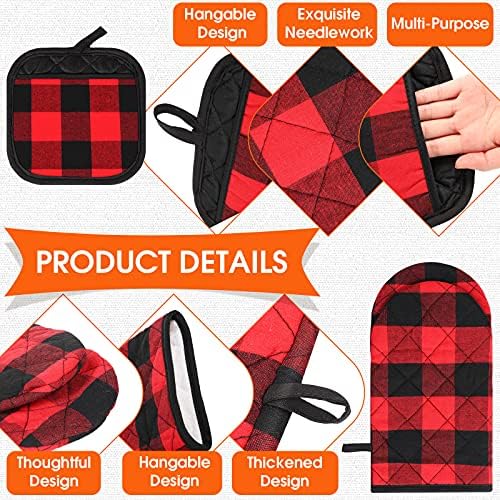 SATINIOR 6-Piece Buffalo Plaid Kitchen Set