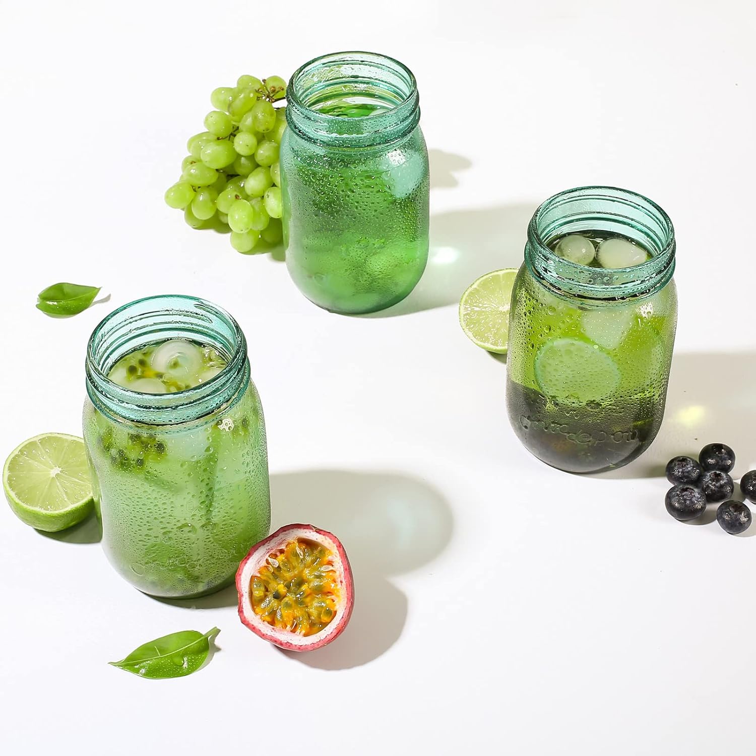 Sturdy 16 oz Teal Mason Jars with Sealed Lids