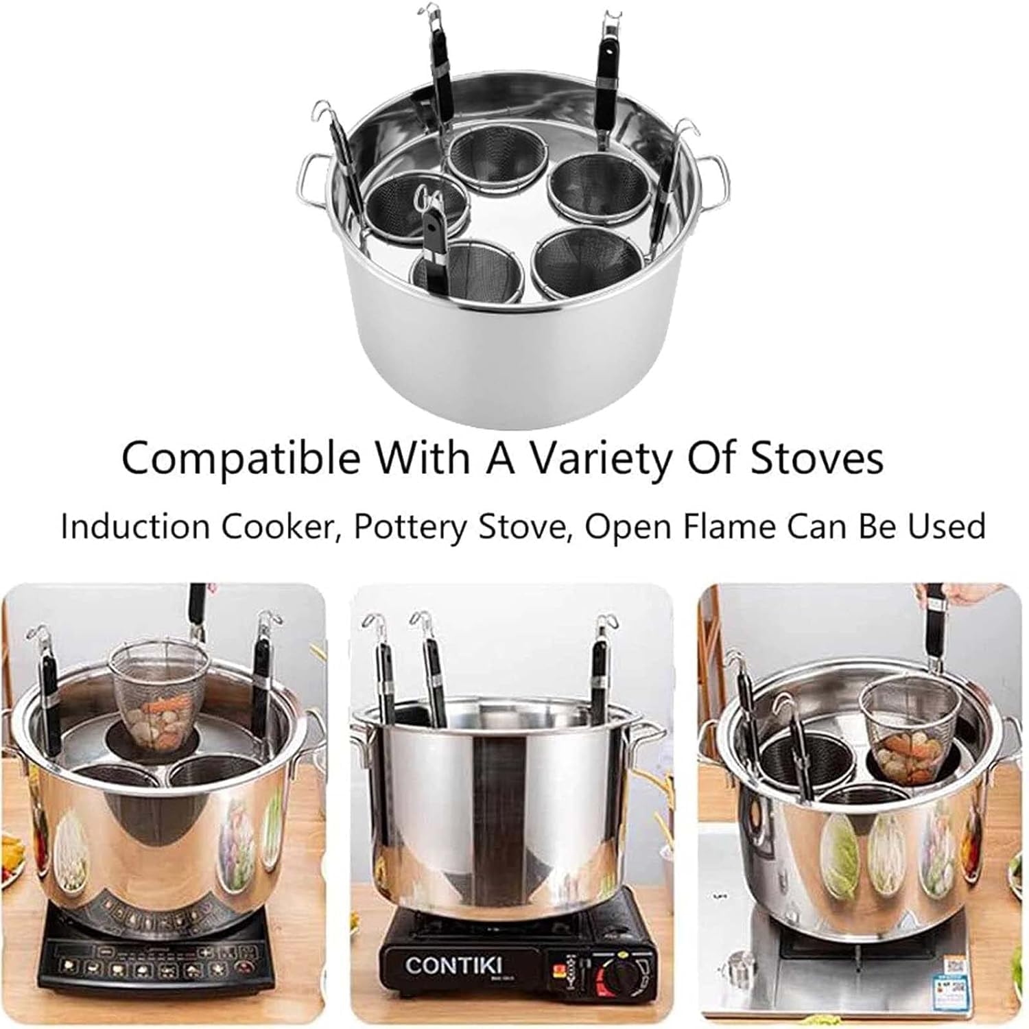 Stainless Steel Noodle Cooking Pot Multi-Purpose Pot