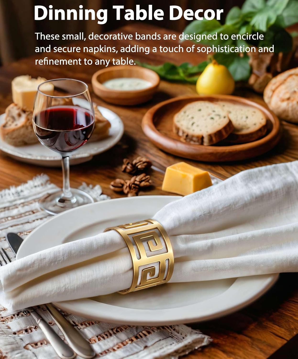 Elevate Your Dining Table with URWOOW Hollow Out Napkin Rings Holder Gold