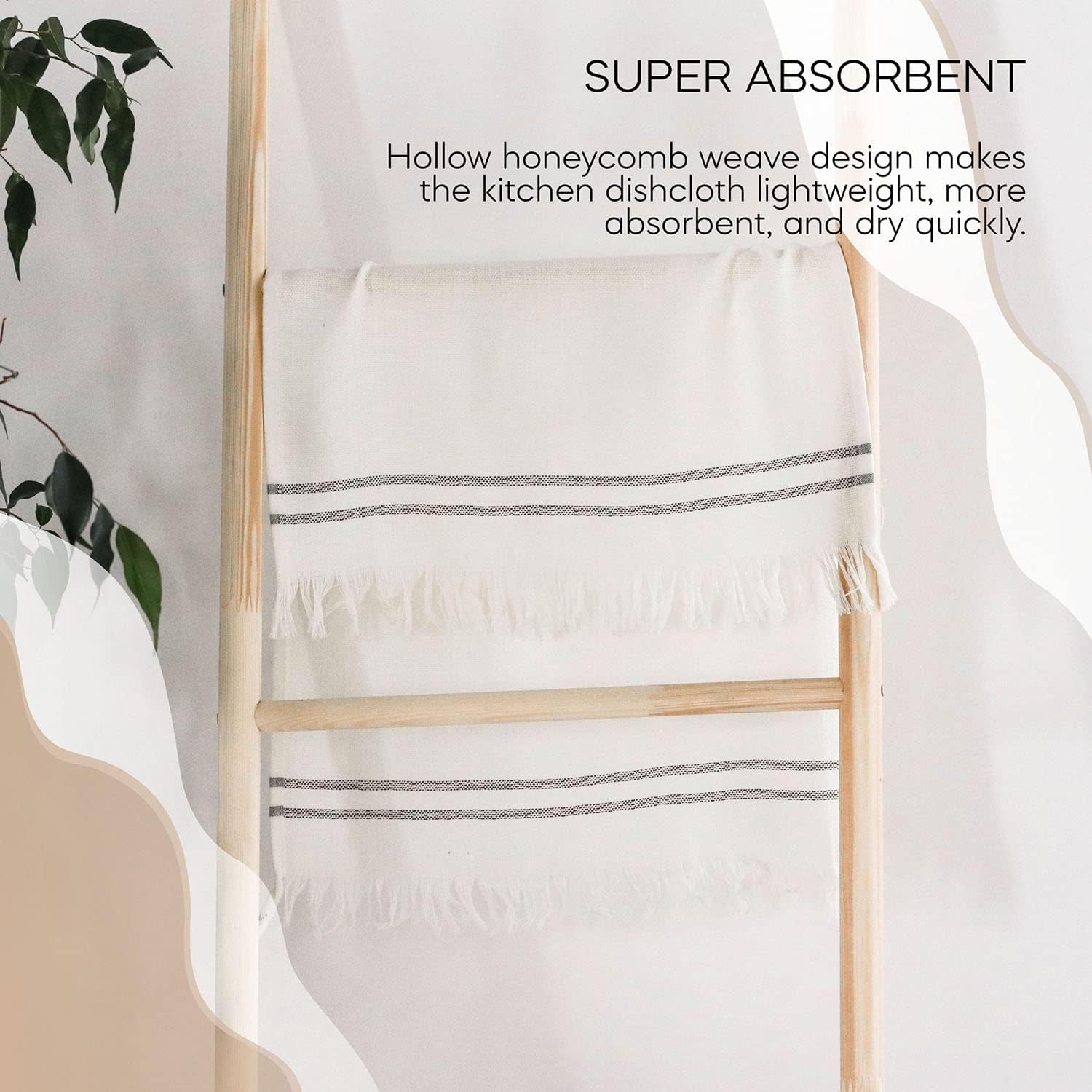 ATANI Turkish Kitchen Towels 3 Set Pure Turkish Cotton Quick-Dry Dish Towels