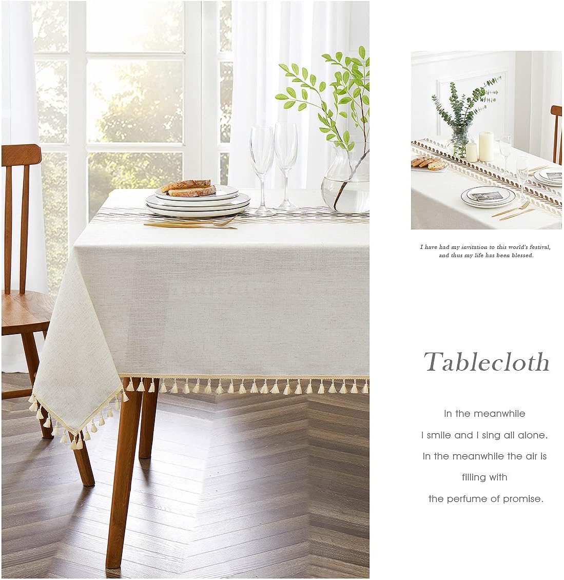 Luxury Embroidered Tablecloth for Dining Tables