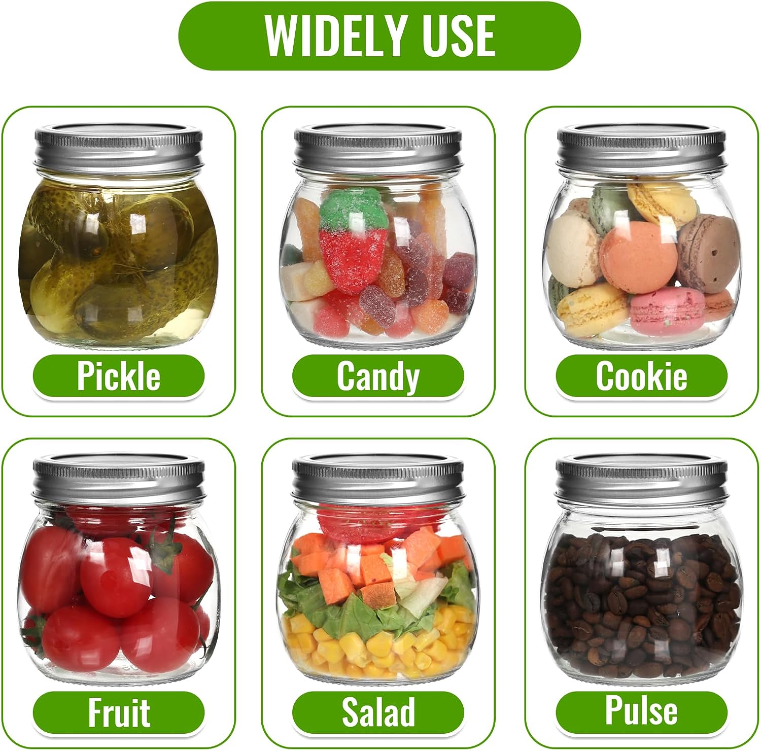 10 oz Mason Jars with lids 24 pack premium quality