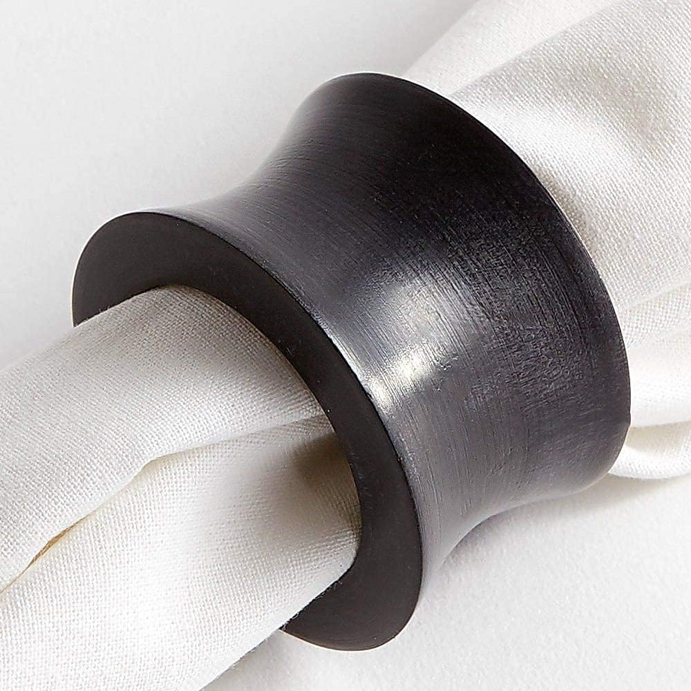 Rustic Napkin Rings Set of 6 Wooden Napkin Holders for Dining