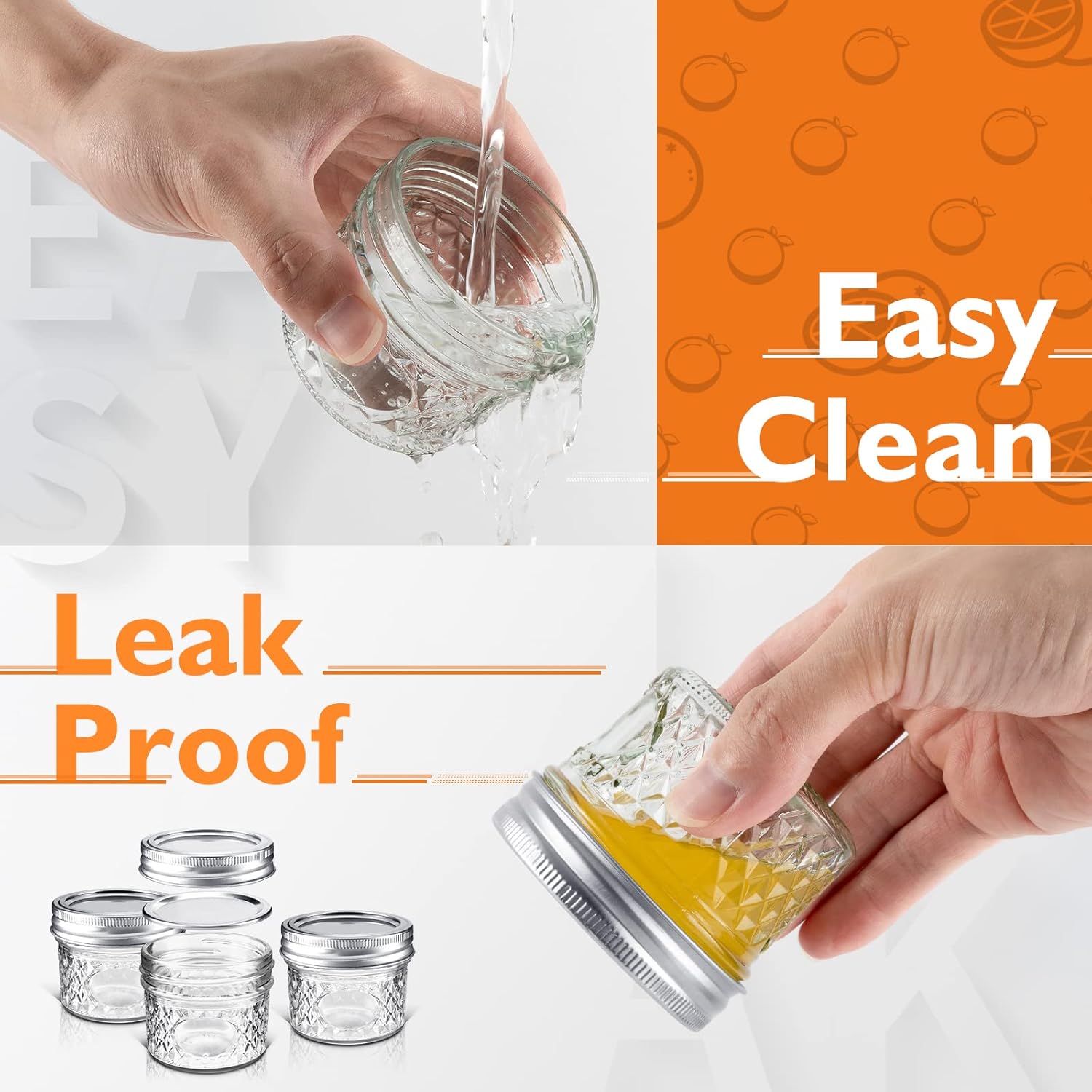 Asika Mini Glass Jars Canning Jars 4 oz With Lids