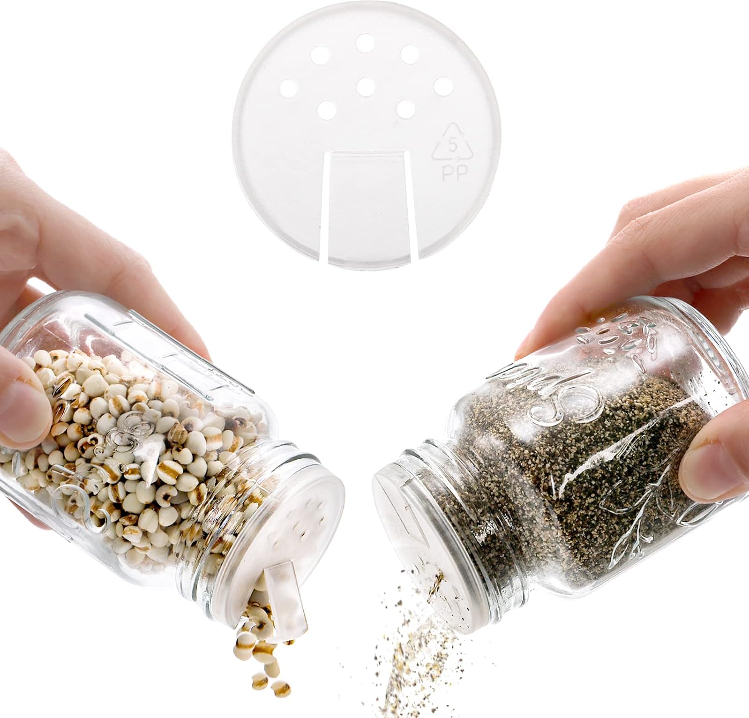 Coloch 30-Piece 4 Oz Glass Mason Spices Jars with Shaker Lids Labels