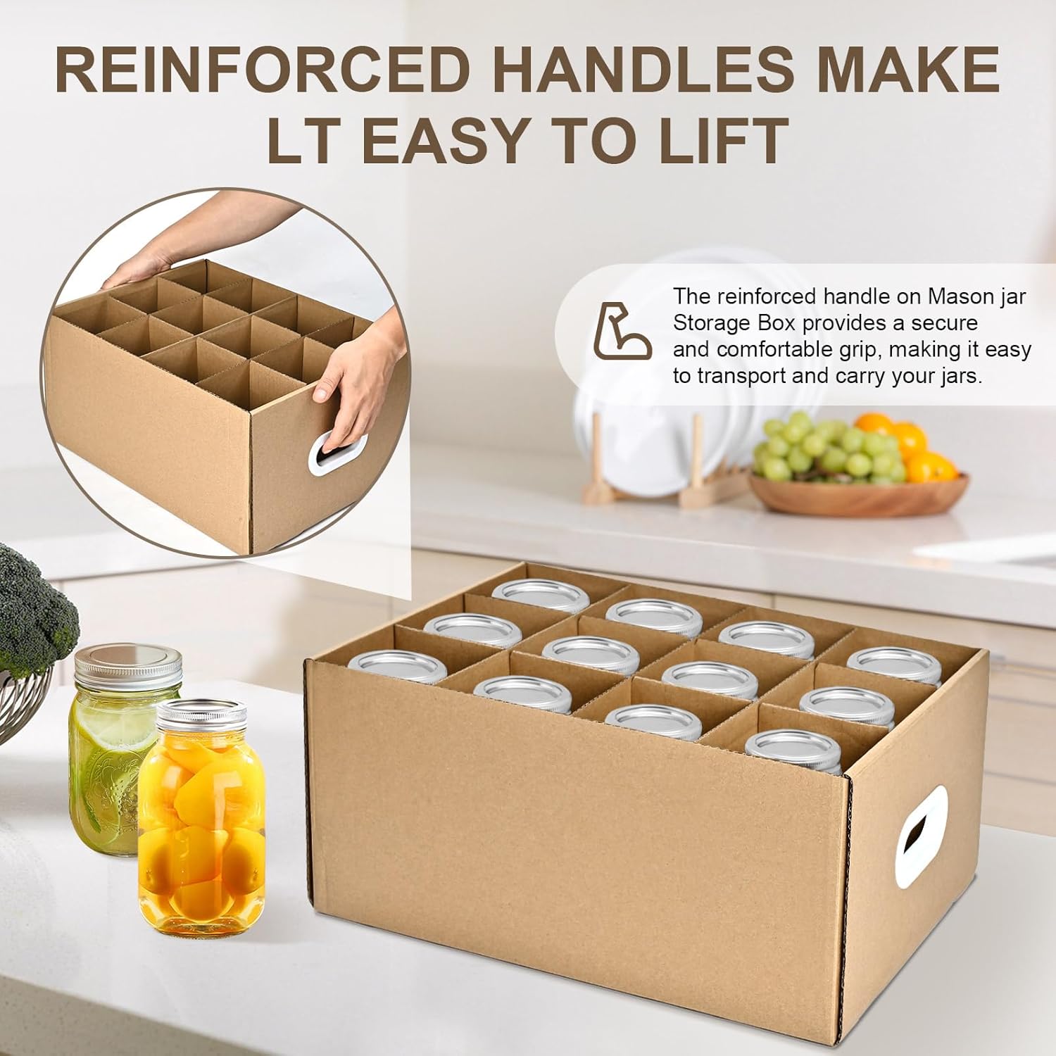 Mason Jar Storage Boxes 6 Pc