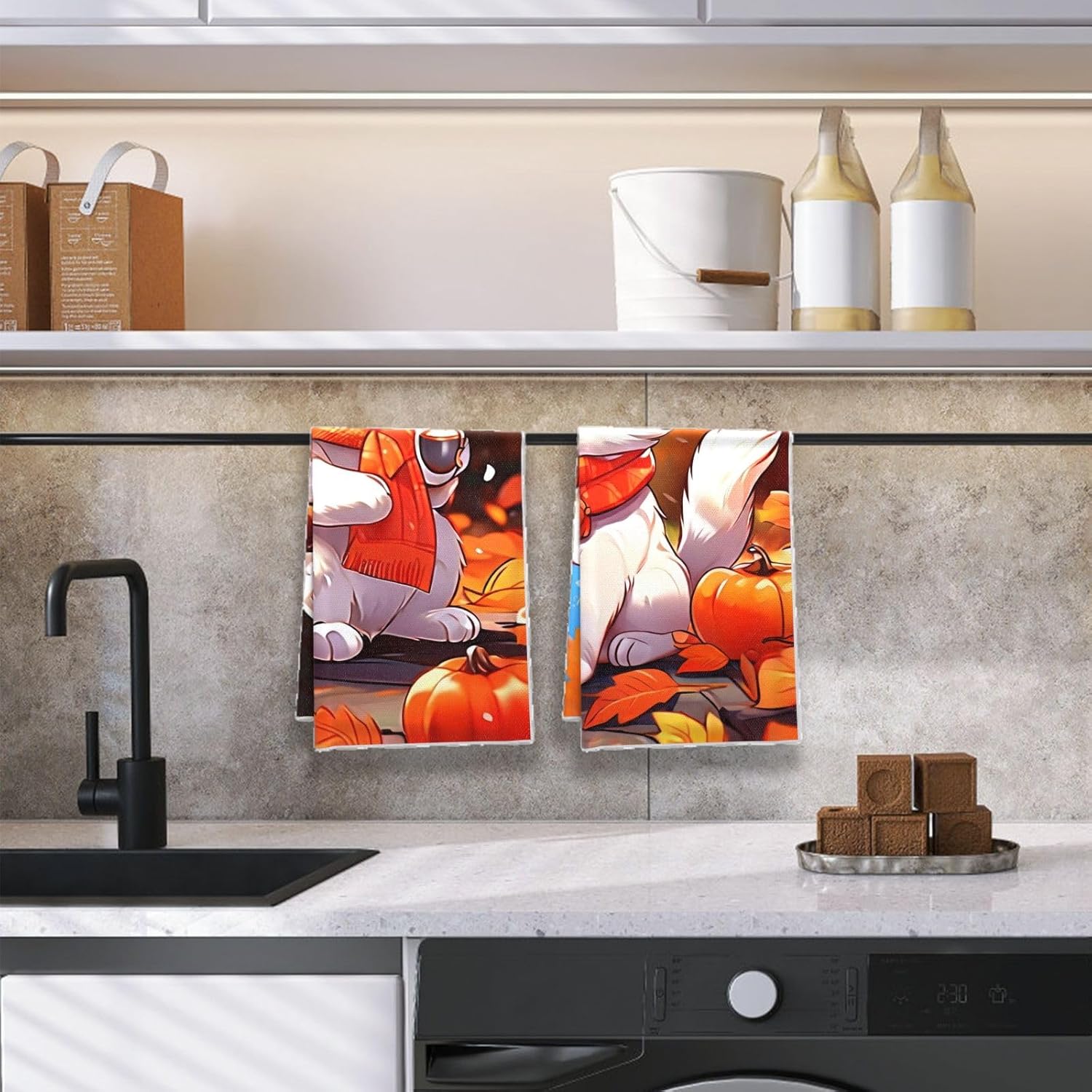 Oeught Handycat Autumn Kitchen Towel Set
