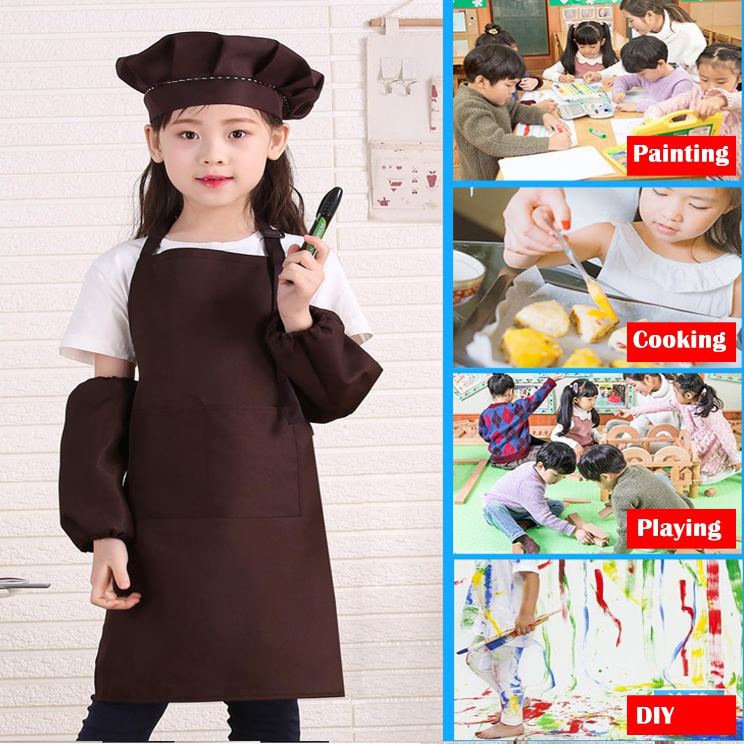 Kids Apron Set for Cooking Baking