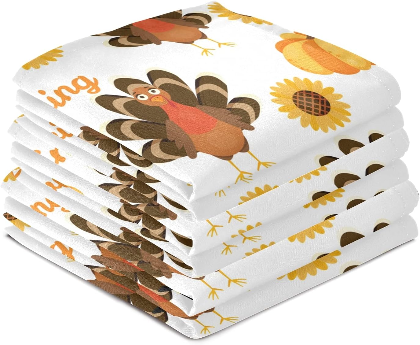 Perfect Thanksgiving Kitchen Set Soft Absorbent Turkey Sunflower Dish Towels