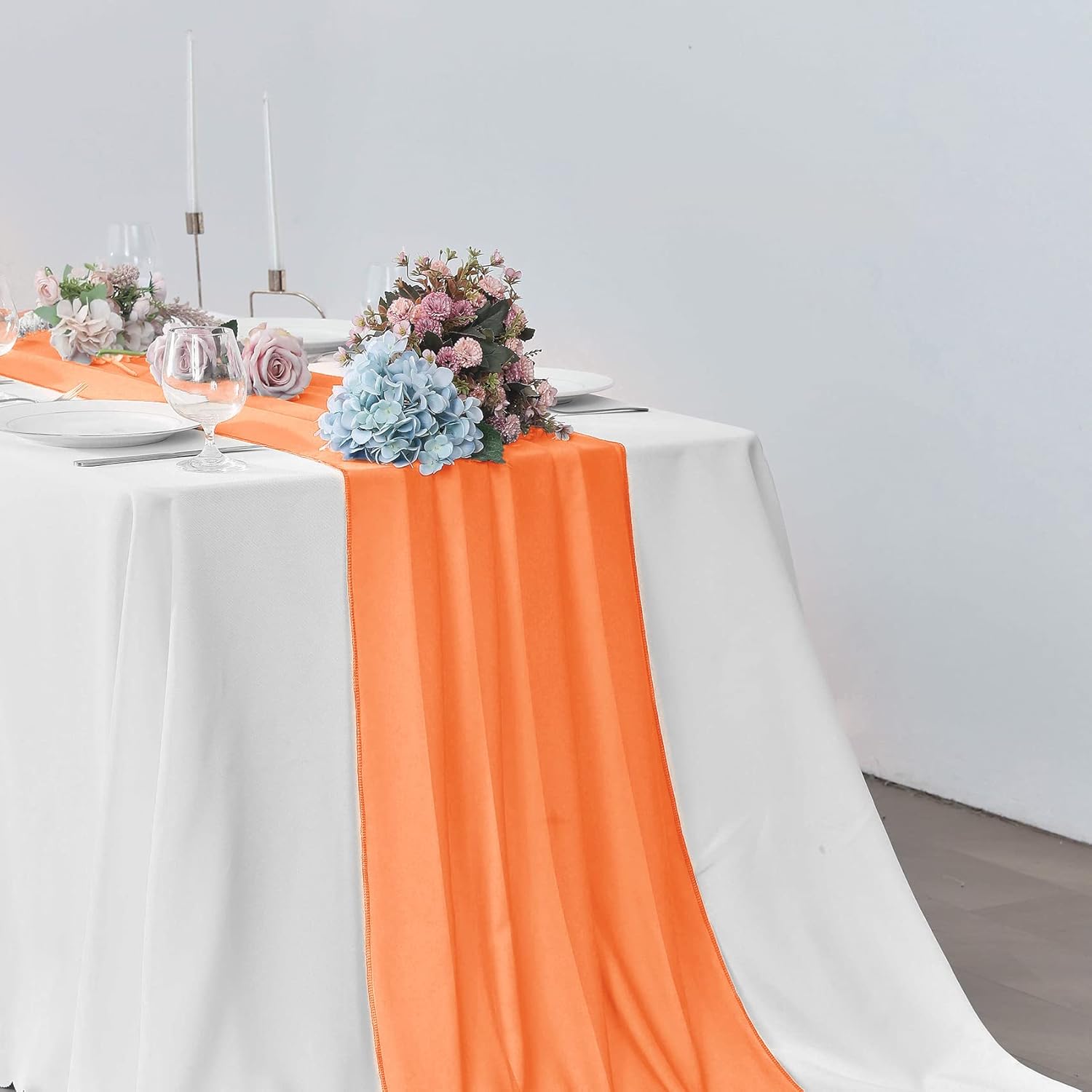 2 Pack Chiffon Table Runner for Weddings