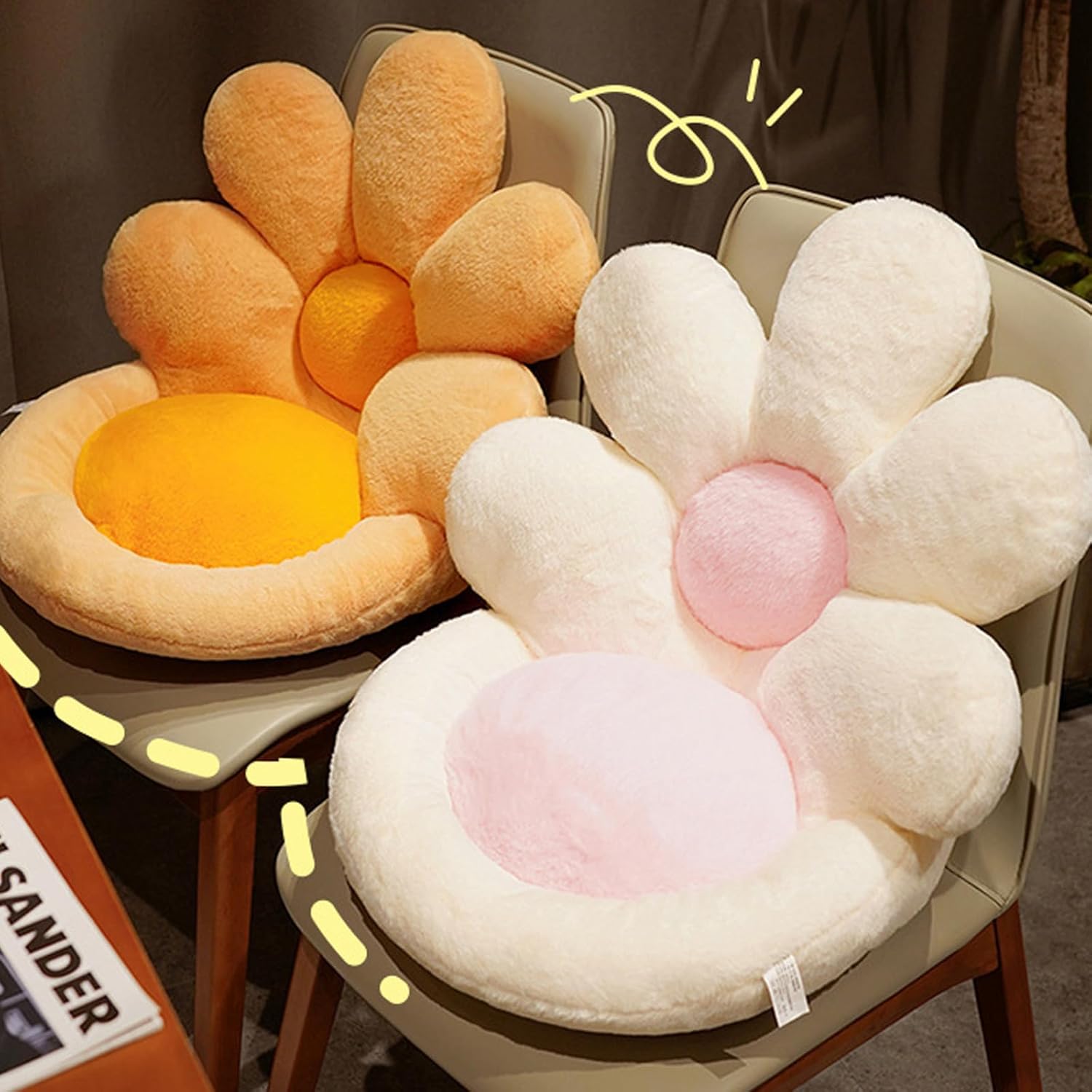 Moiitee 20x20in premium flower seat cushion with non-slip