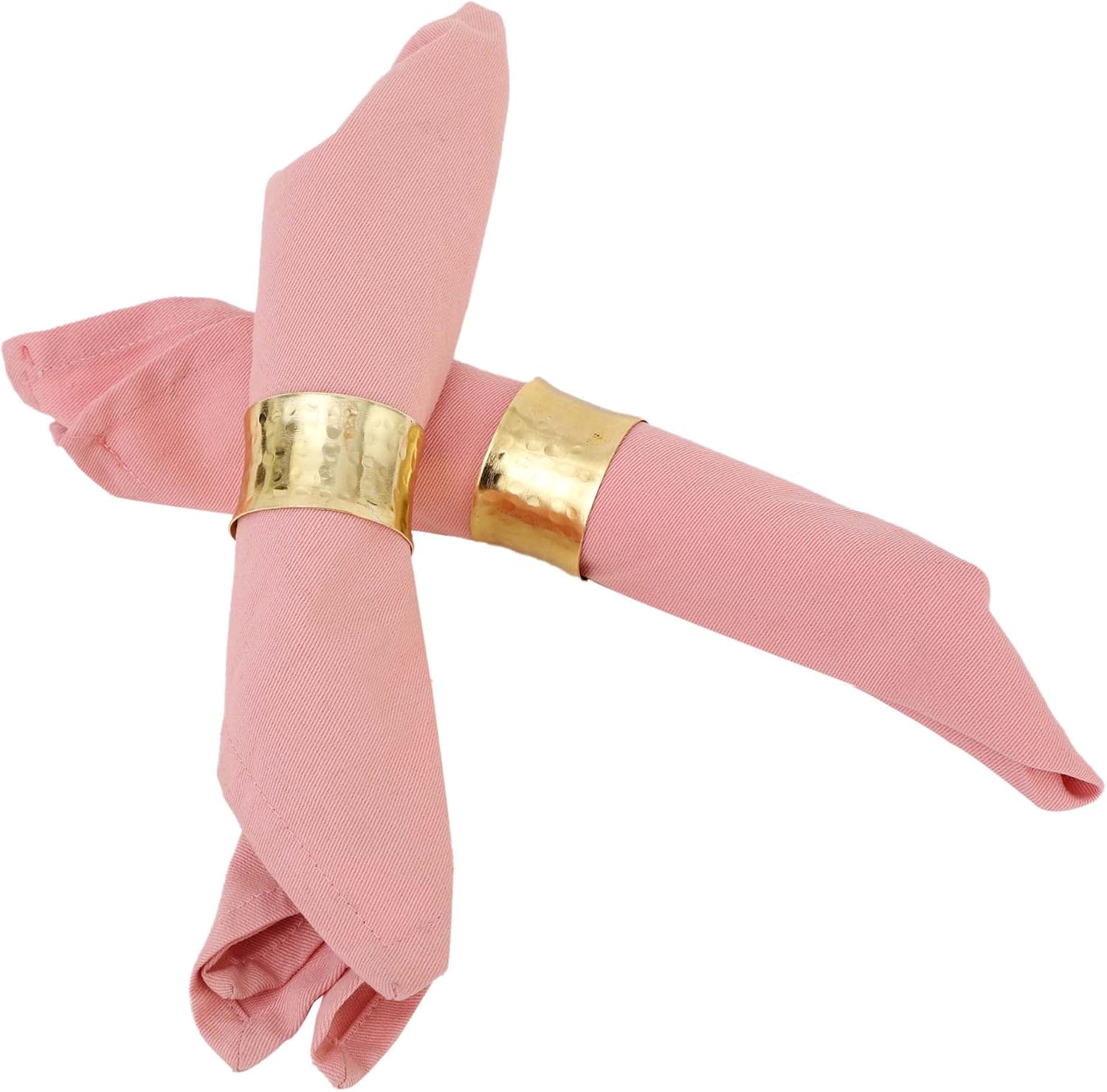 ITOS365 Handmade Golden Napkin Rings Holder Set of 12