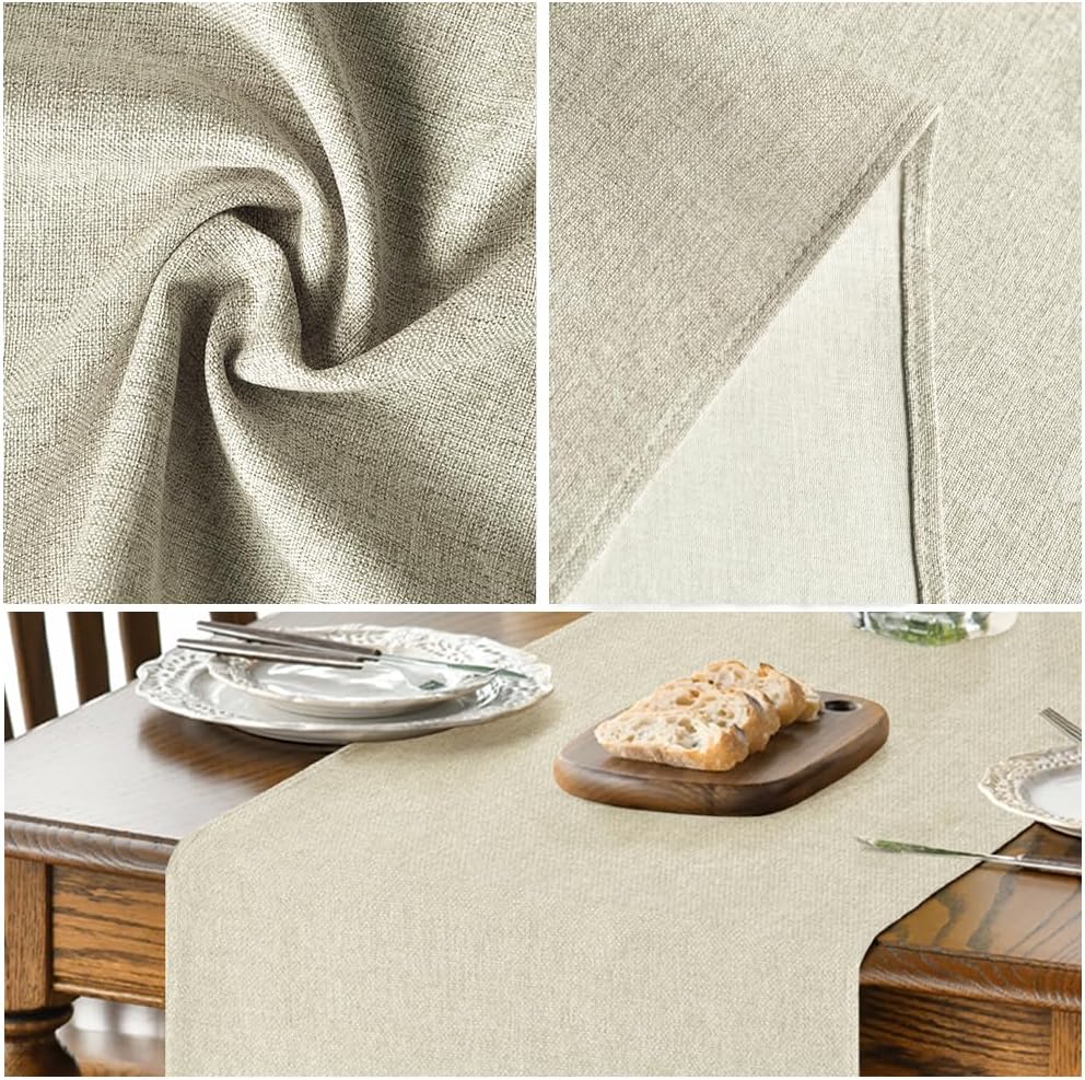 Artoid Mode Beige Table Runner Washable Kitchen Dining Decoration