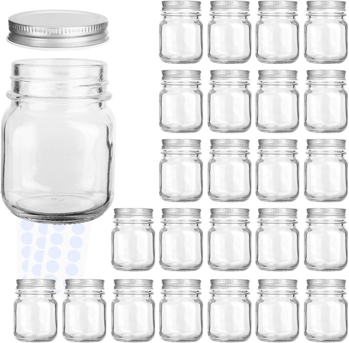 Elegant 4-Ounce Mason Jars with Silver Lids for DIY Canning