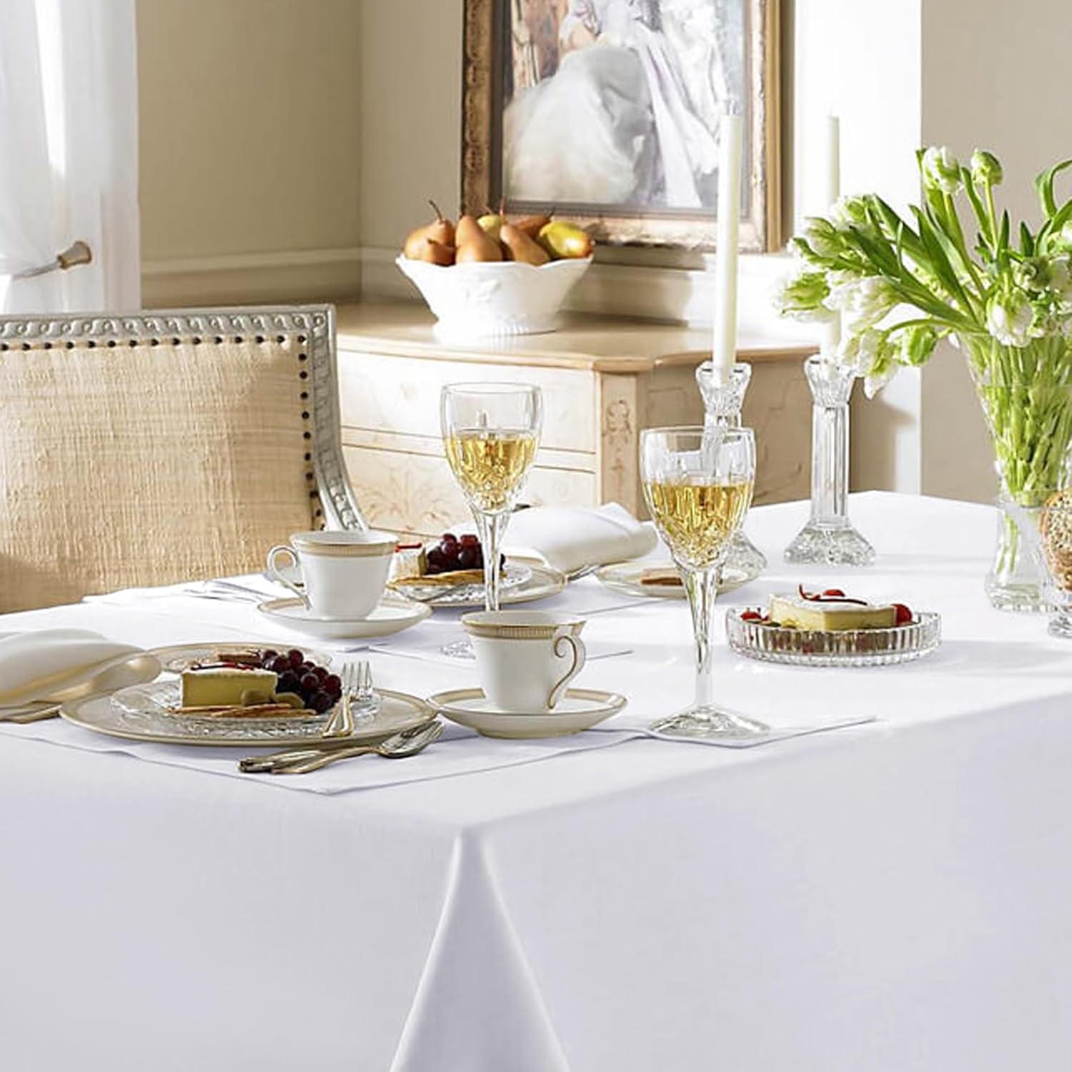 Fitable White Tablecloths