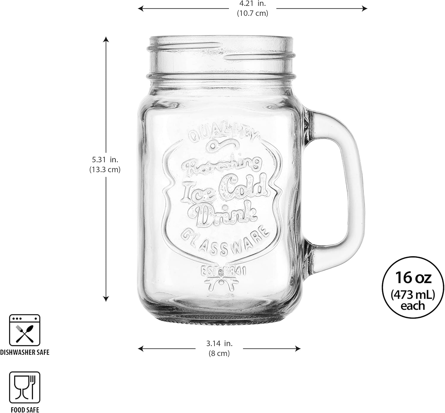 Glavers Mason Drinking Jars Set of 4