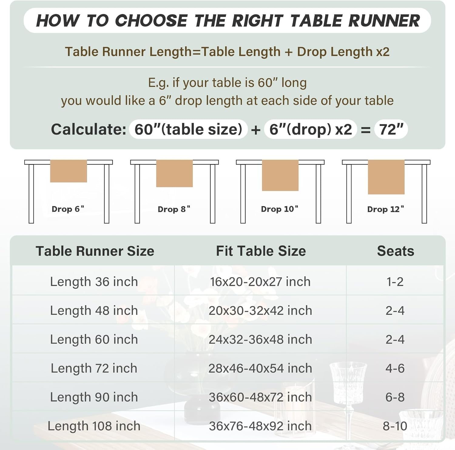 NEWISHER Farmhouse Rustic Table Runner 13x48-inch Dark Grey Faux Linen Table Runner