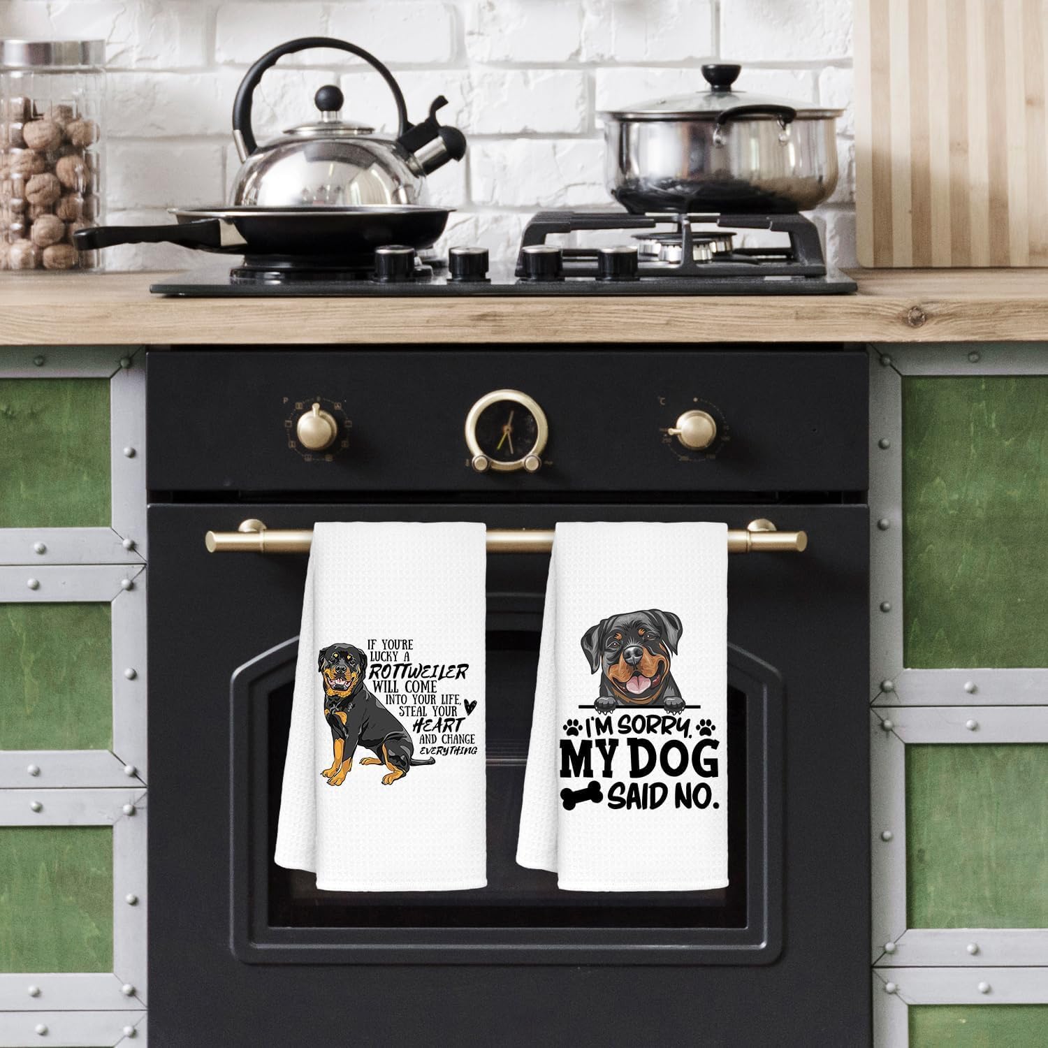 Rottweiler Gifts Eco-Friendly Kitchen Towels 2-Pack Set