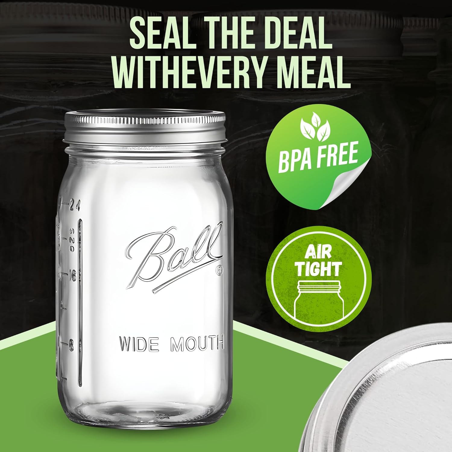 Wide-Mouth Mason Jars Set of 4 32 oz