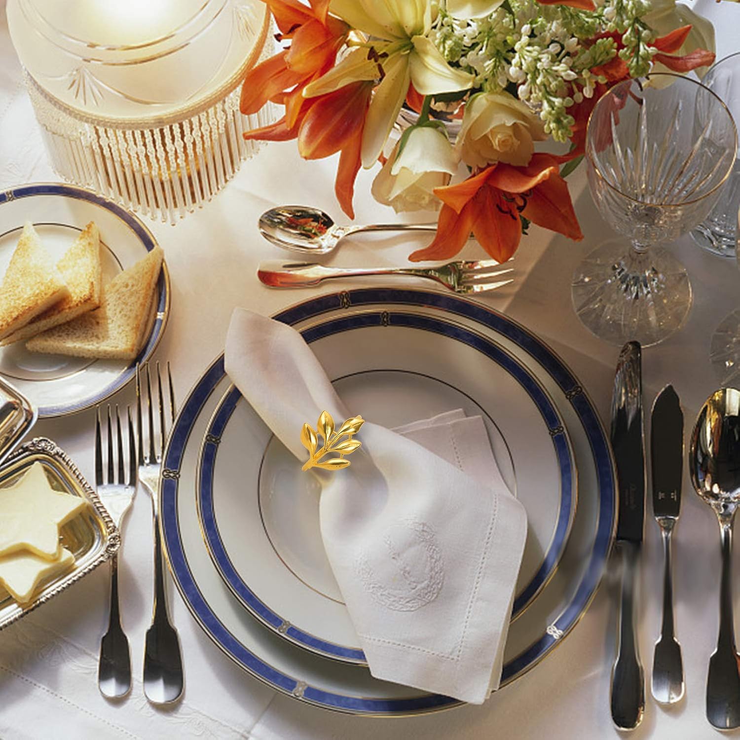 KPOSIYA Metal Napkin Rings Set