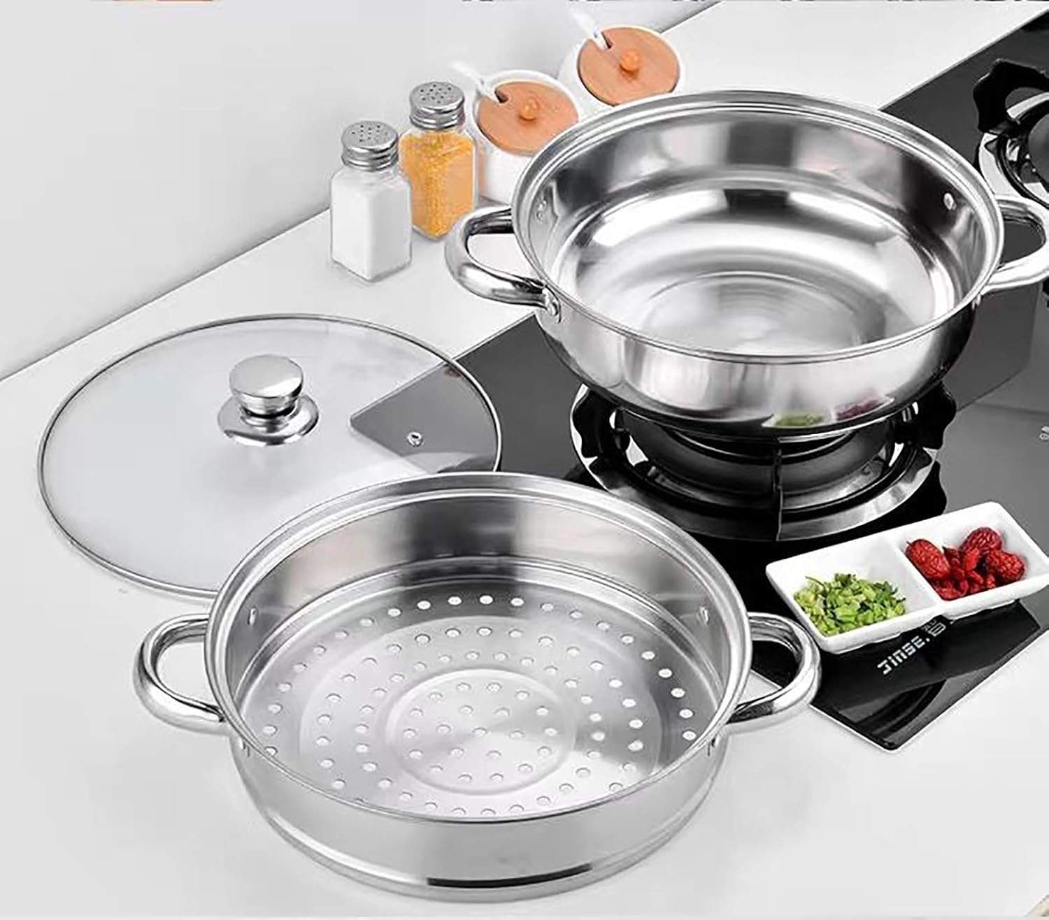 Stainless Steel 2-Tier Steamer Pot