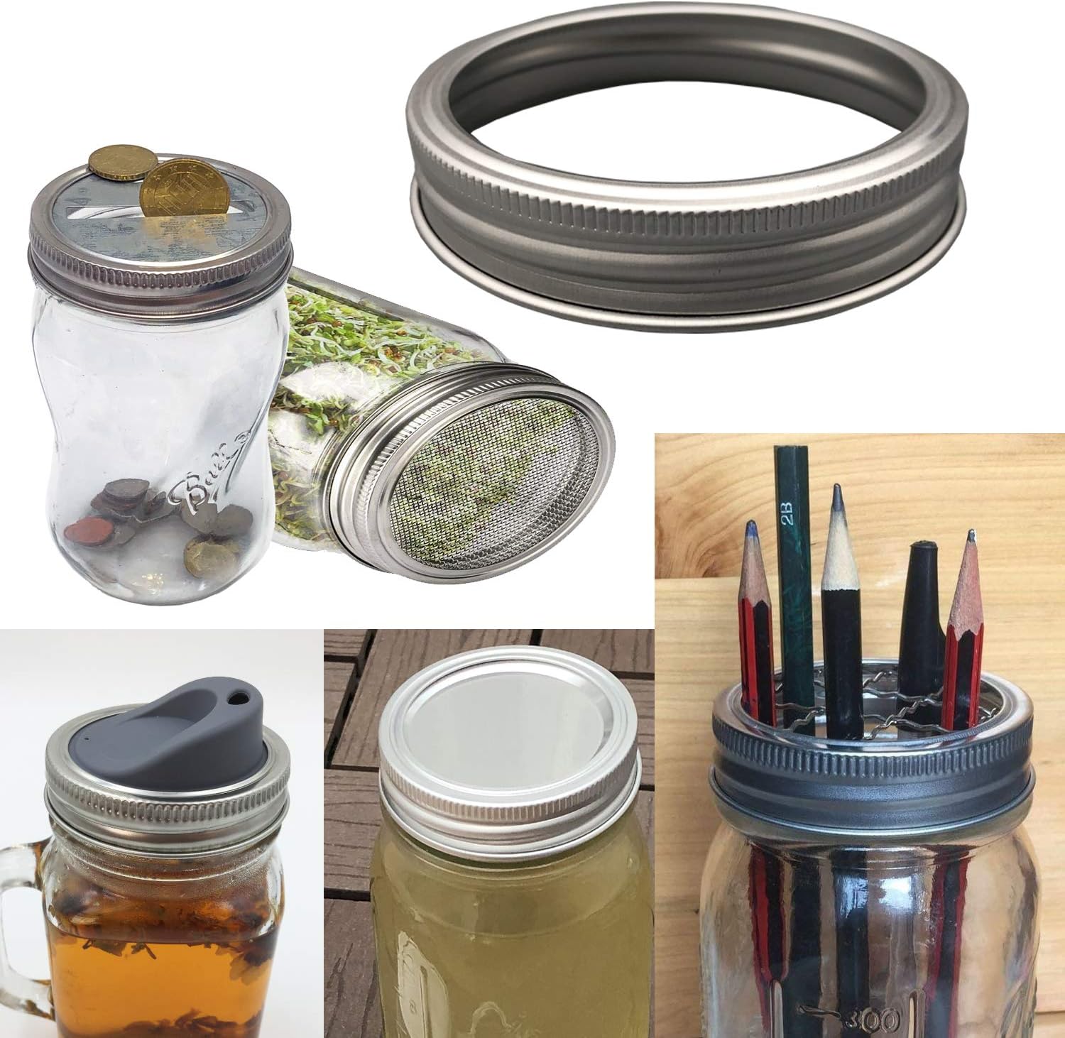 Silver Aluminum Rings for Mason Jars