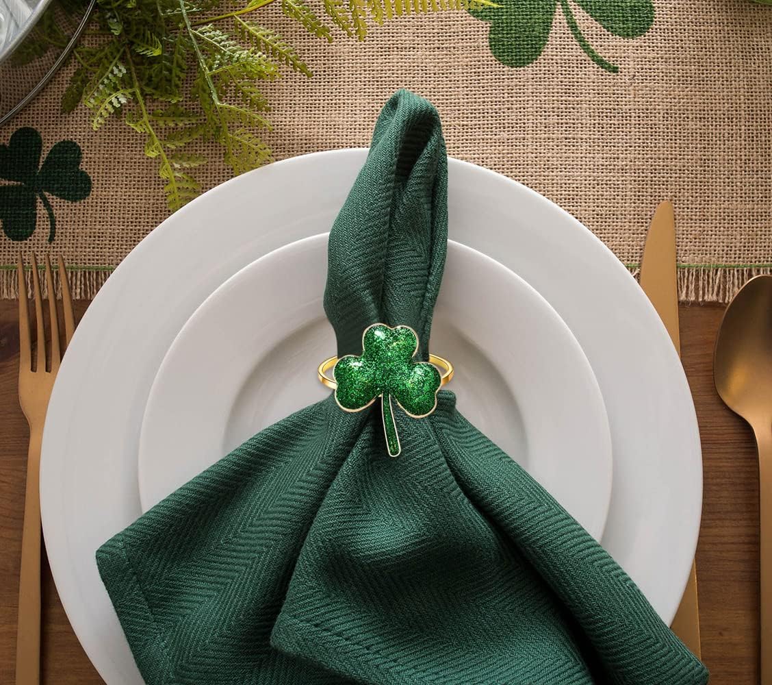 Uniquely Yours Shamrock Napkin Rings Set Style A