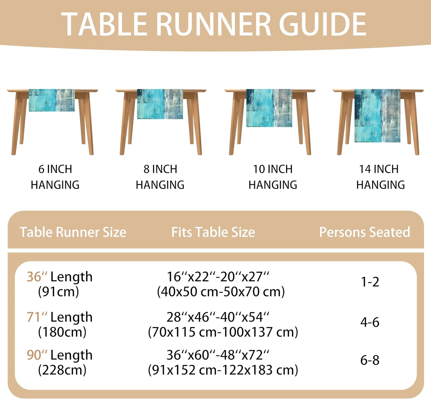 Elegant Teal Grey Table Runner for Family Diners