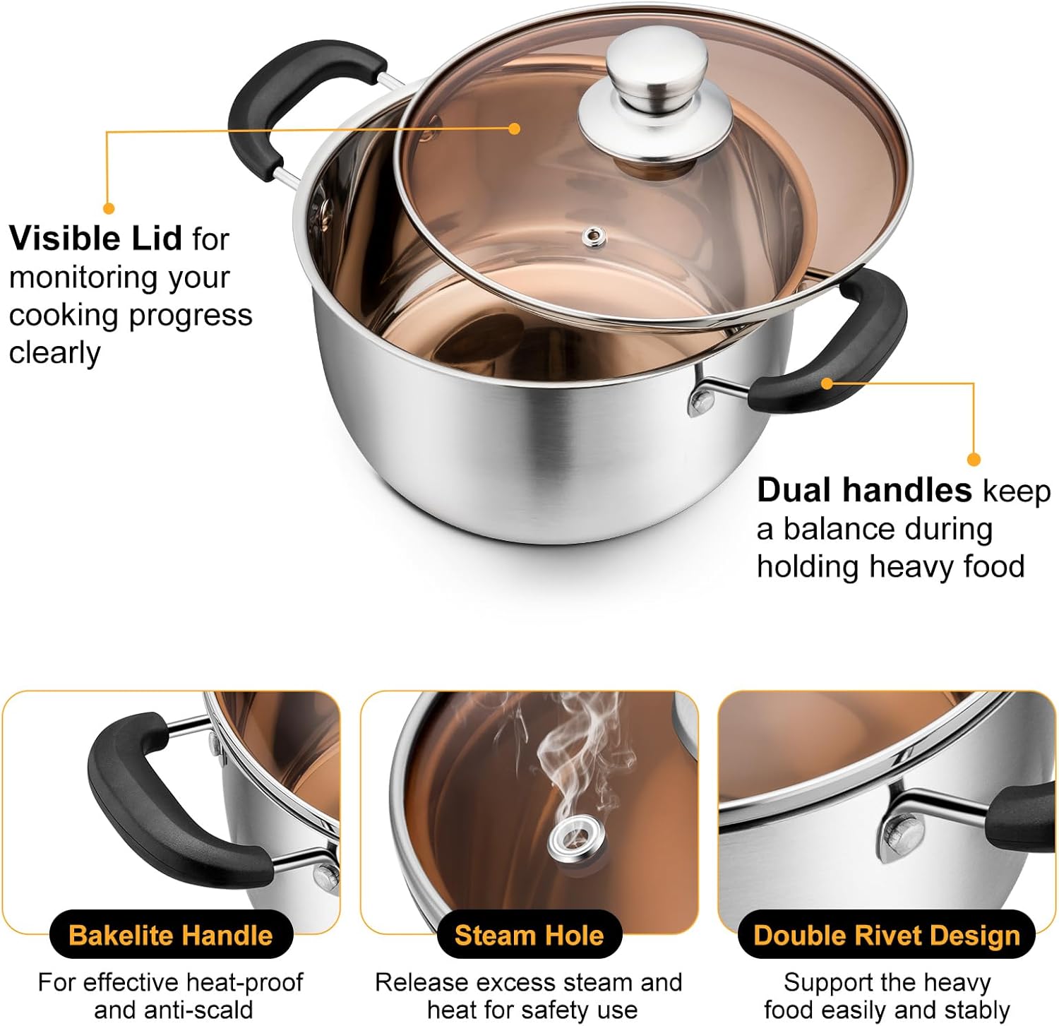 PP Chef 4 Qt Stockpot with Lid