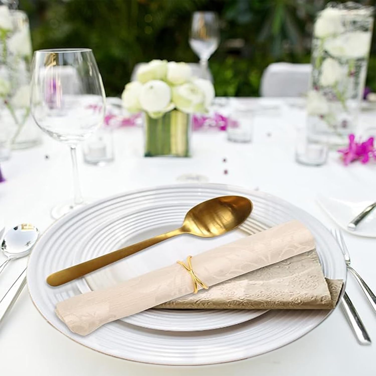 Versatile Gold Napkin Rings 24-Pack