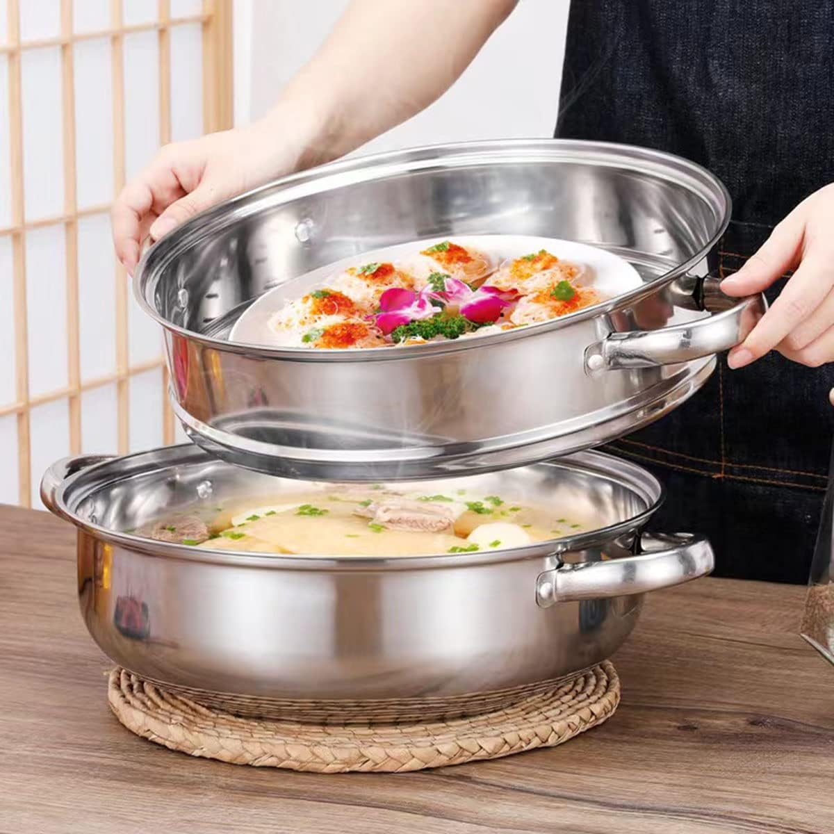 188 Stainless Steel Steam Pot for Cooking More