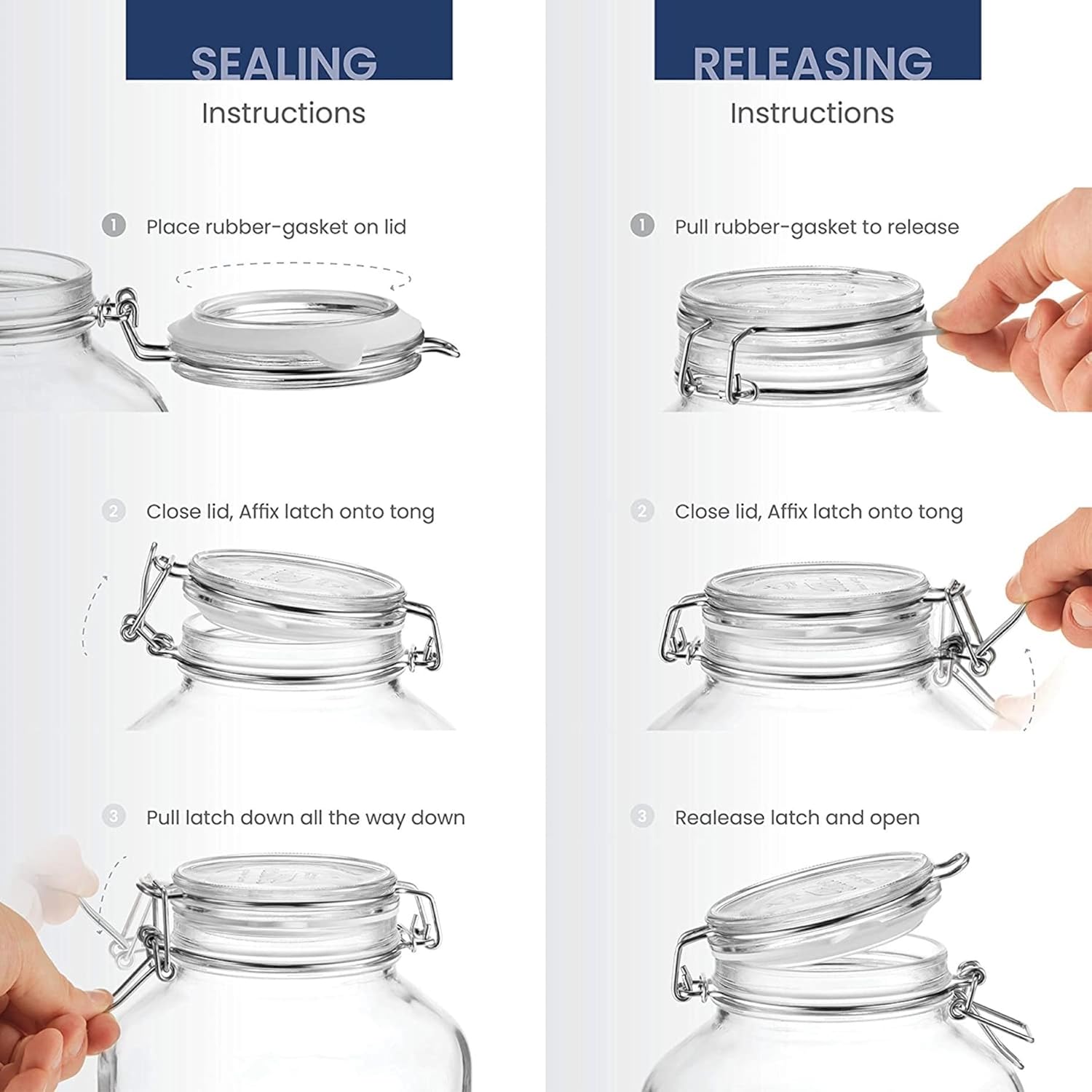 Bormioli Rocco Fido Clear Glass Jar 15L Stainless Steel 100 Recyclable