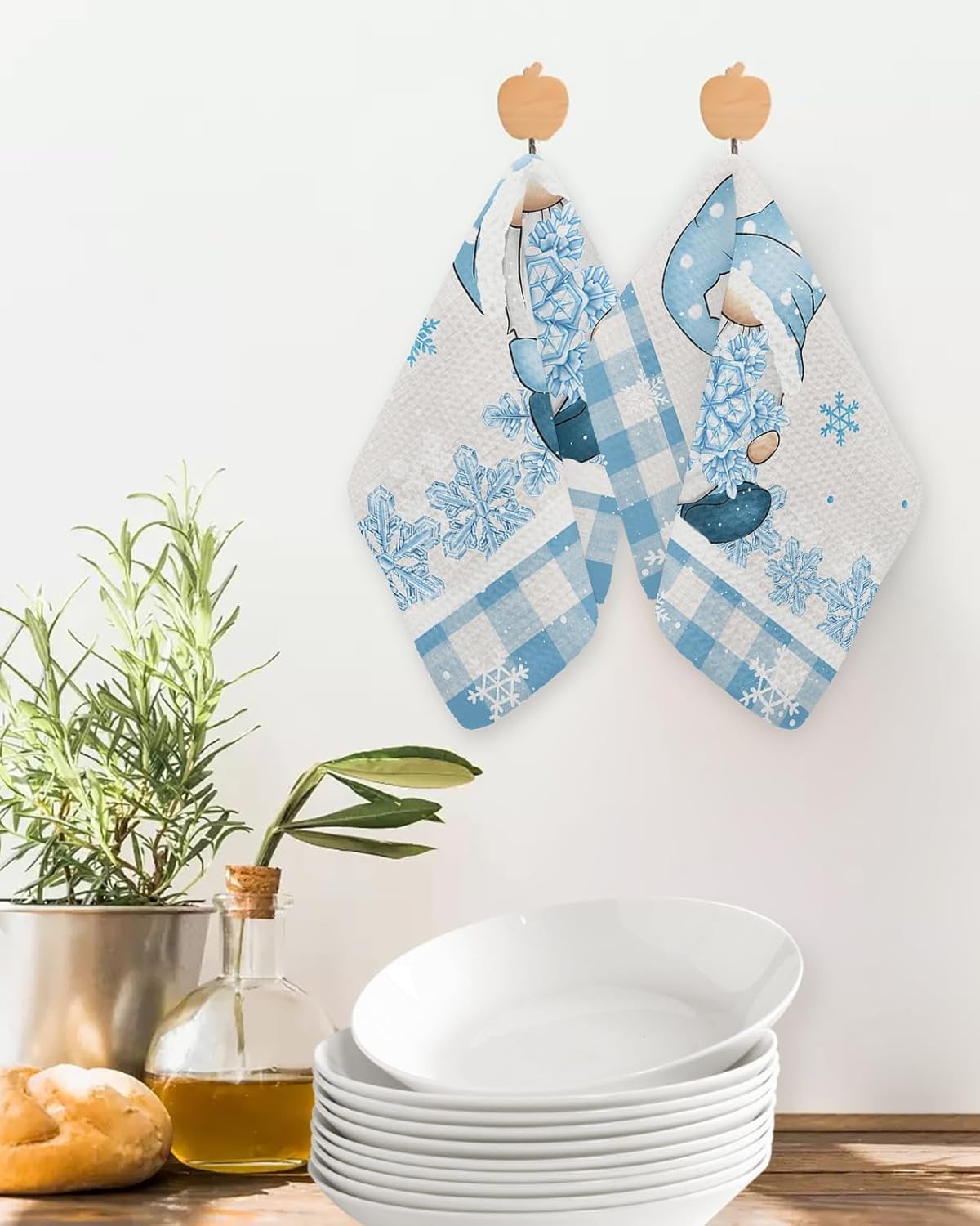 Christmas Blue Dish Towels Set