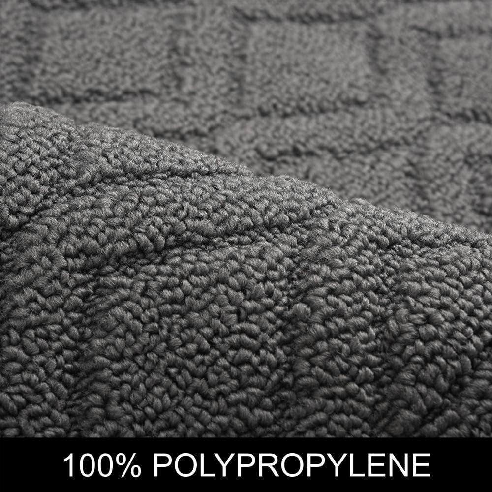 COSY HOMEER 48x20 Inch Kitchen Rug Mat Set Grey