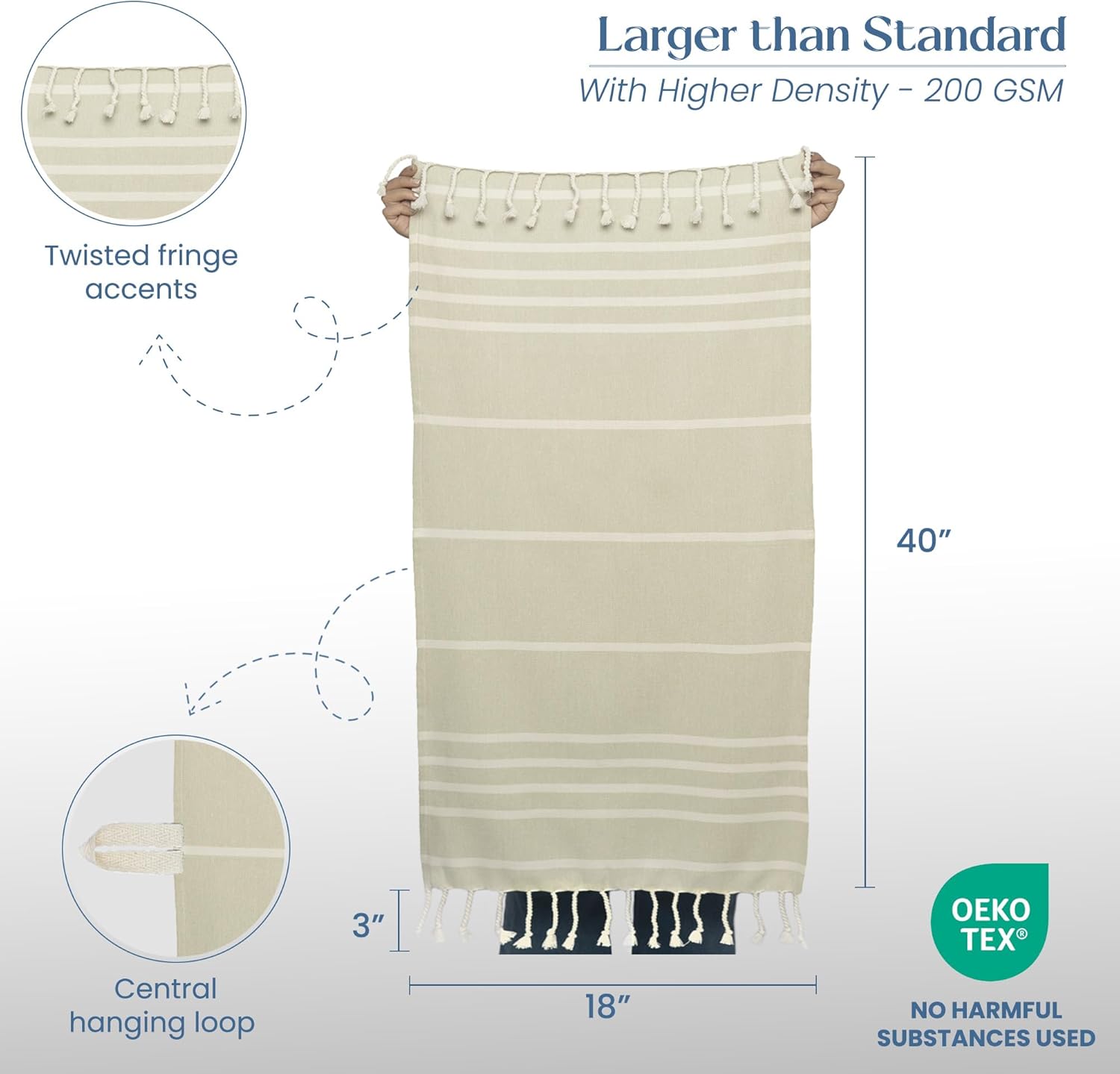 The Fine Living Co Turkish Hand Towels - Set of 2