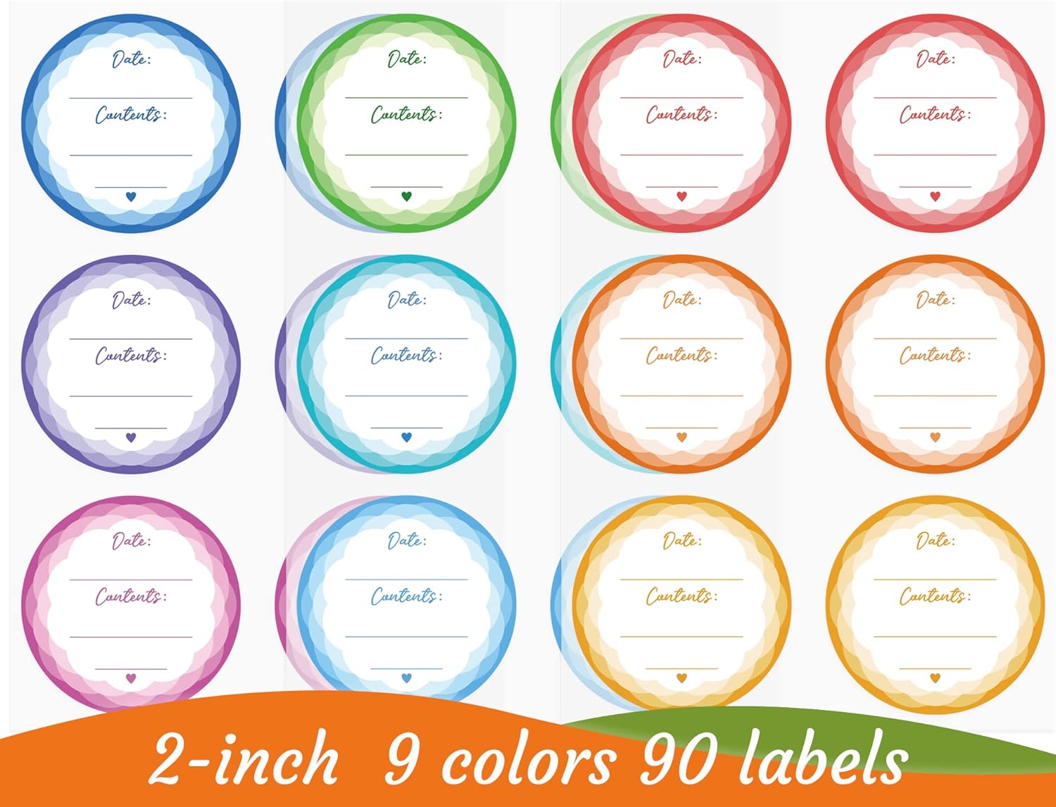 CHUBBIEE Removable Mason Jar Labels Set of 90