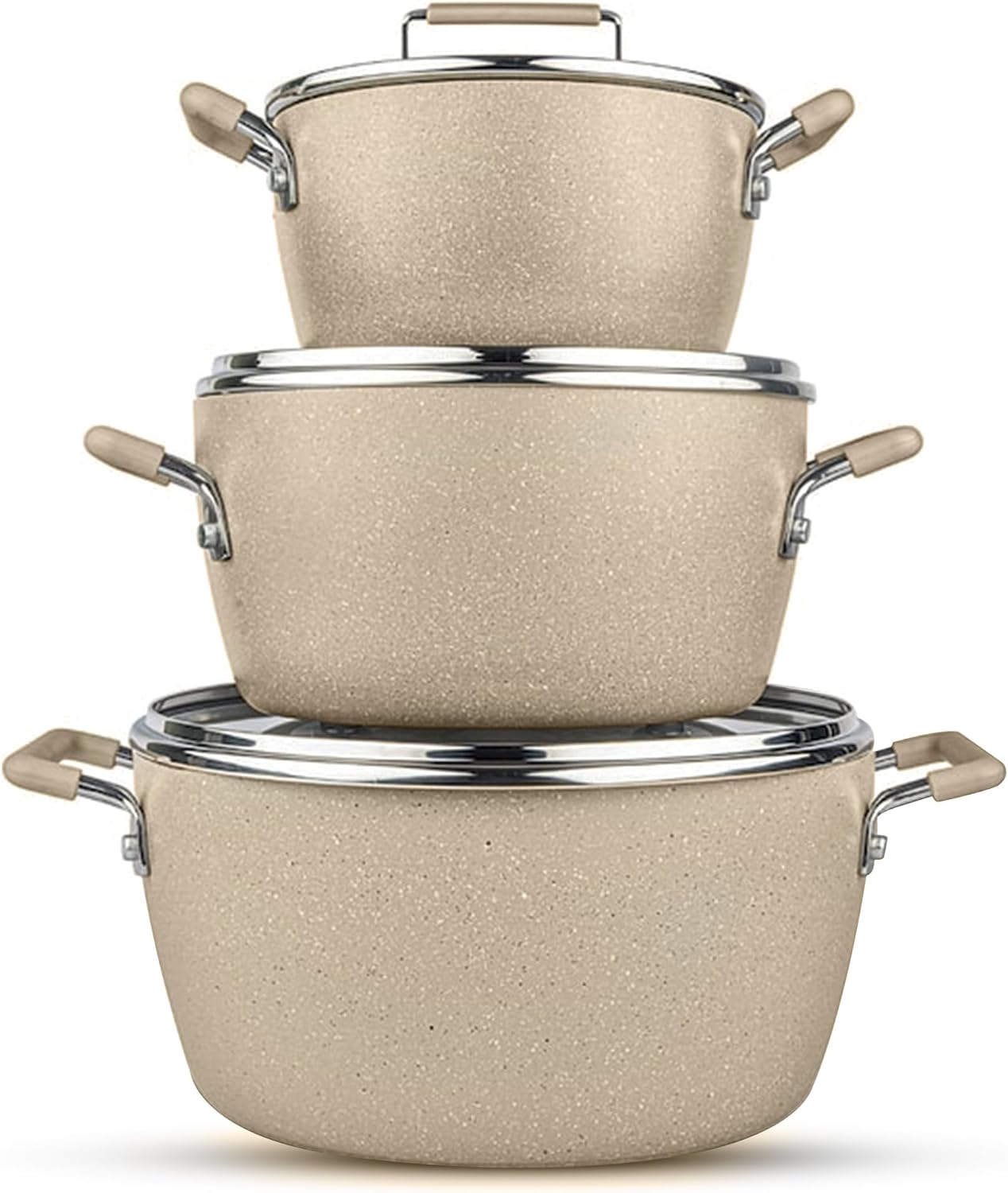 Granitestone Non-Stick Pots Set for Kitchen Mastery Space-Saving Durable