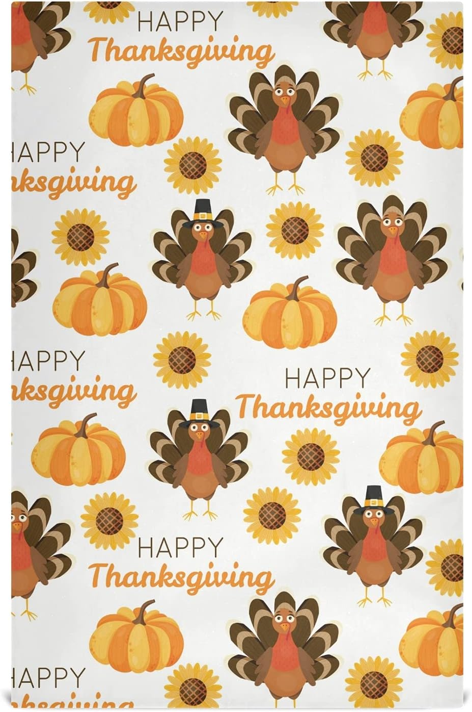 Perfect Thanksgiving Kitchen Set Soft Absorbent Turkey Sunflower Dish Towels
