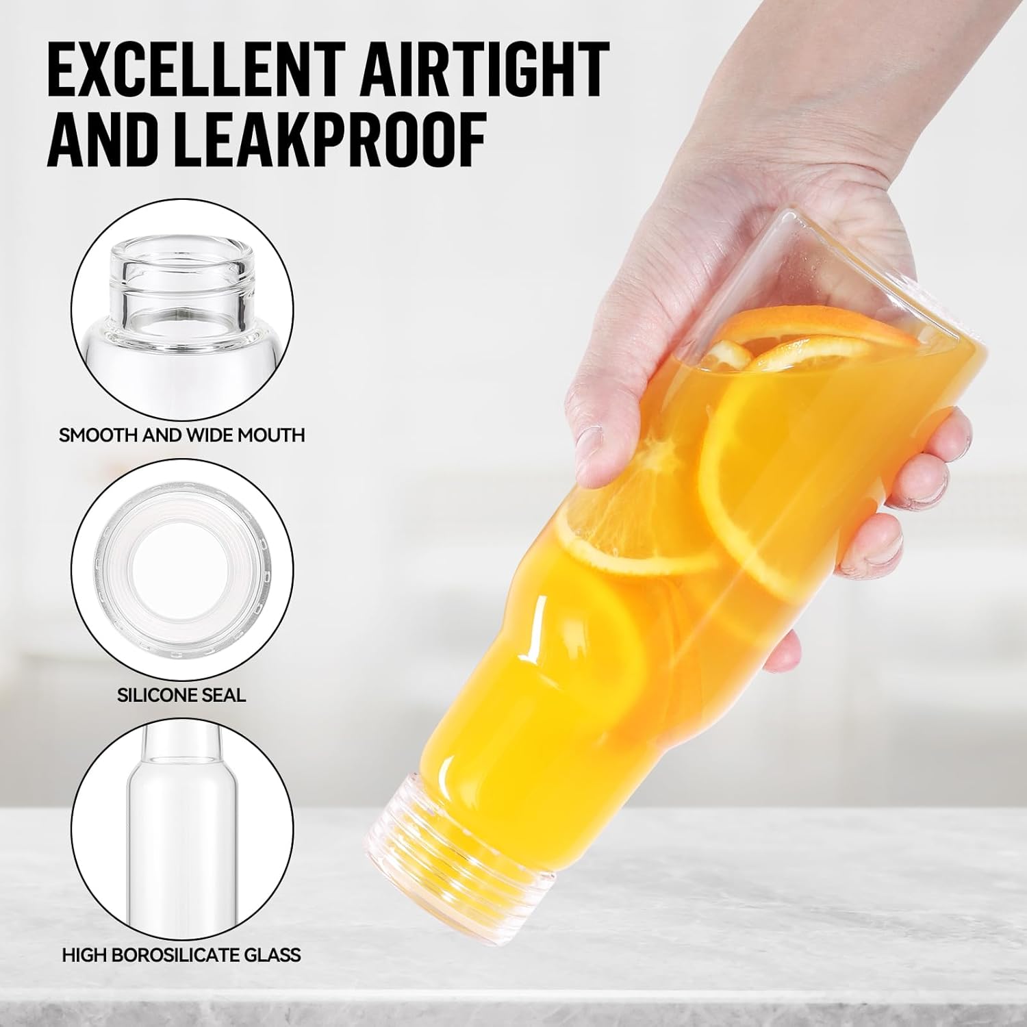17oz Glass Bottles with Lids - High-Quality Storage Solutions