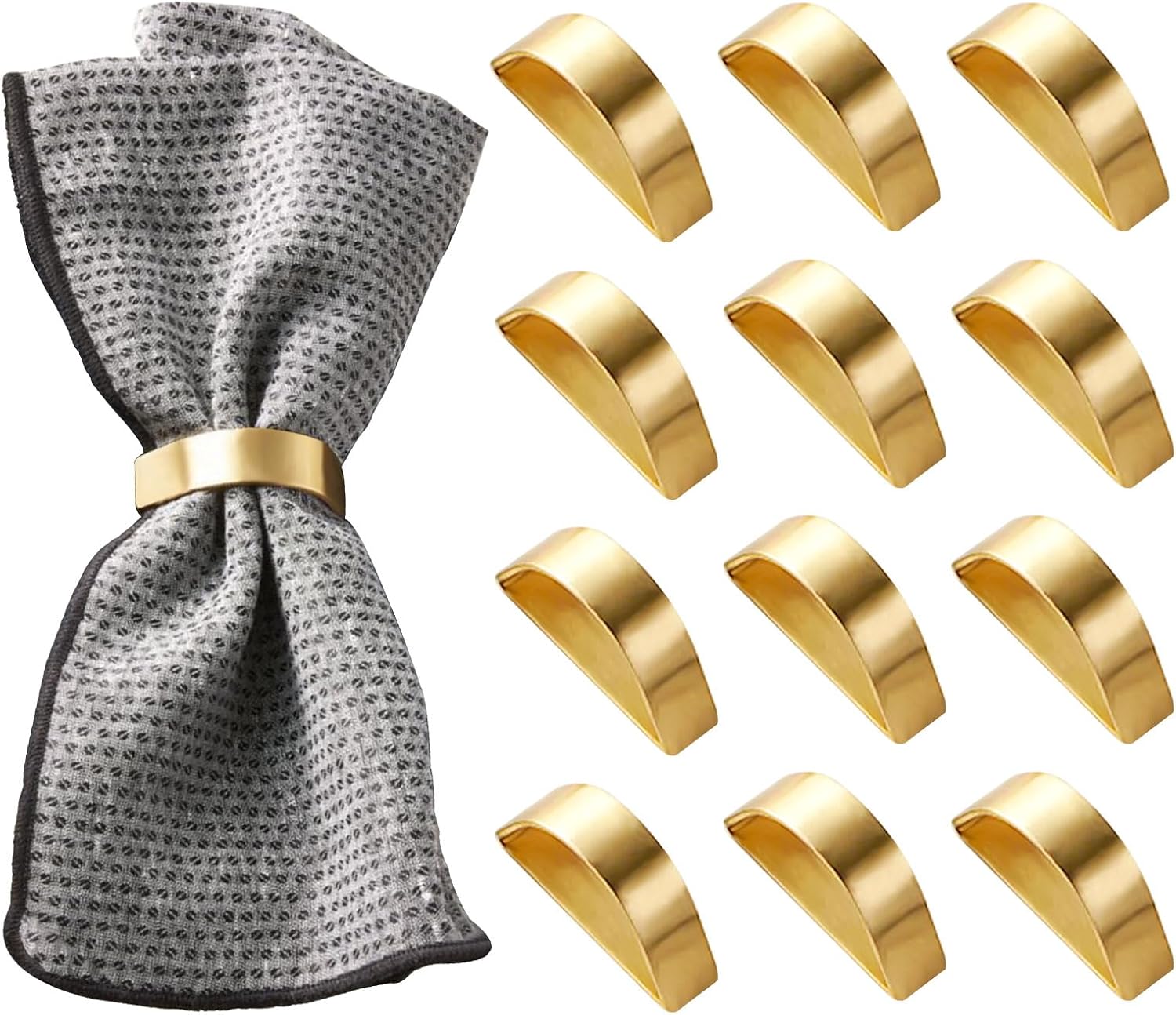 Set of 4 Gold Napkin Rings for Weddings and Parties