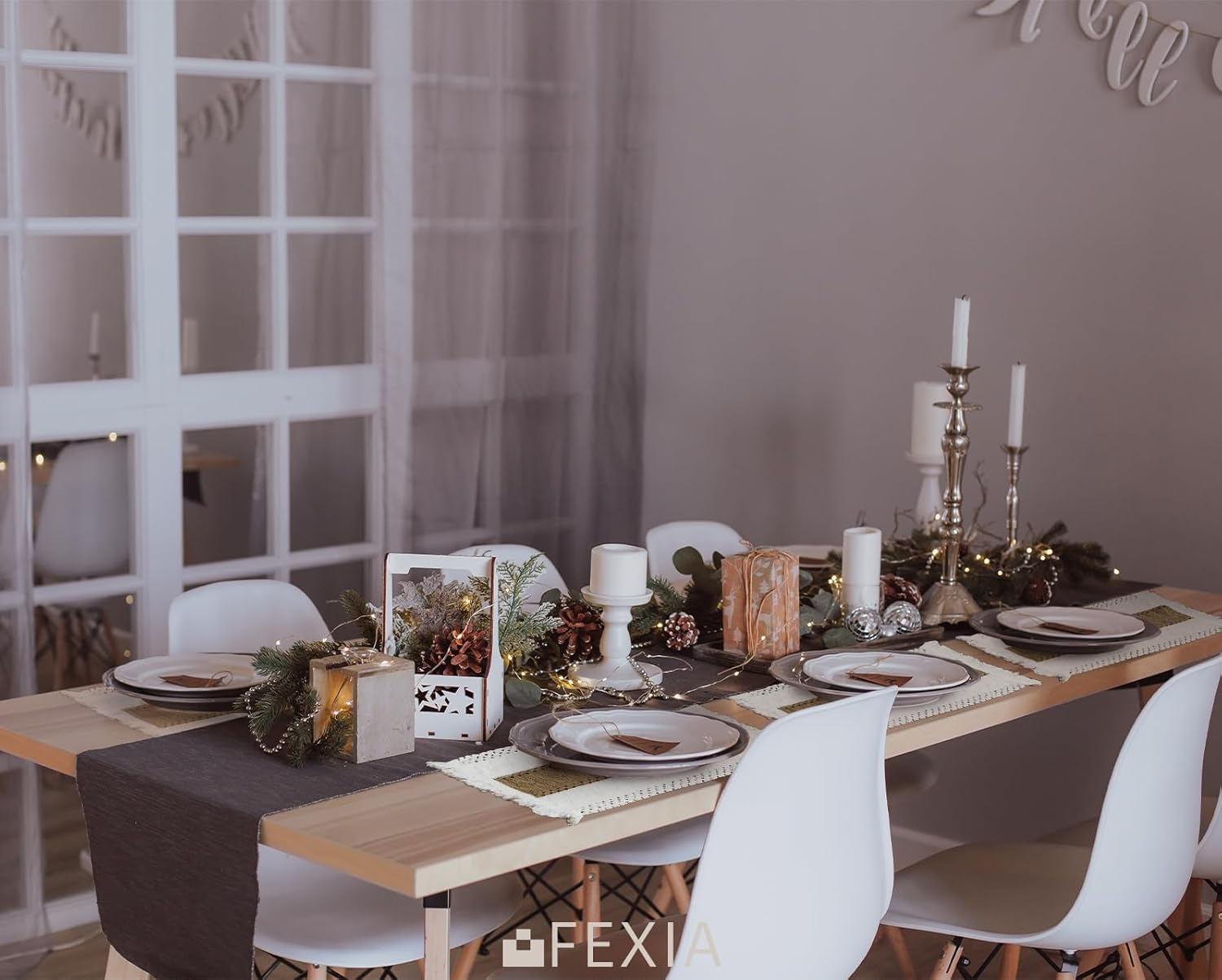 FEXIA Boho Placemats Set of 6 - Fall Christmas Kitchen Linens