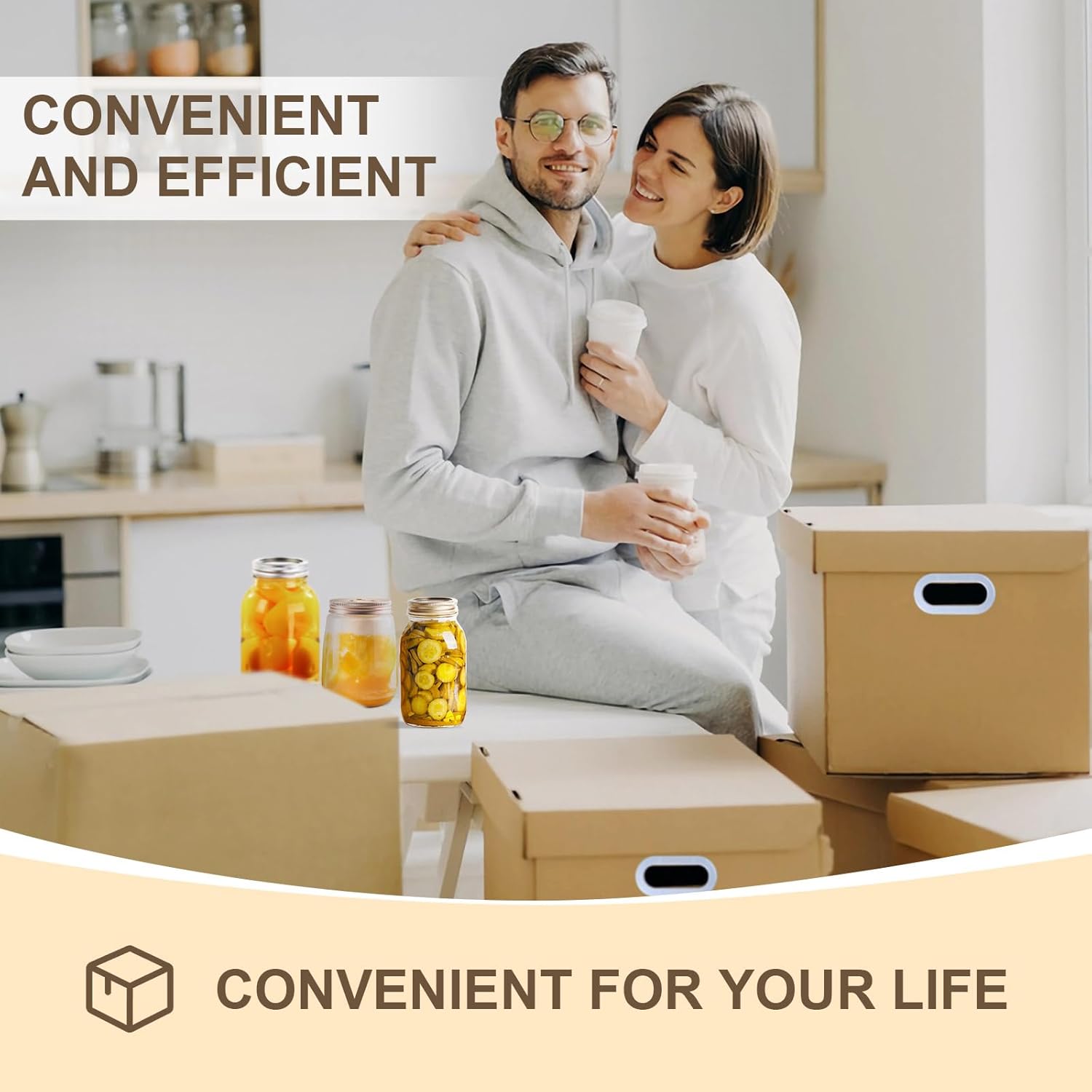 Mason Jar Storage Boxes 6 Pc