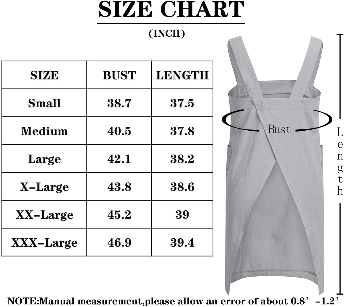 Cotton Linen Apron Women Cross-Back - Pinafore