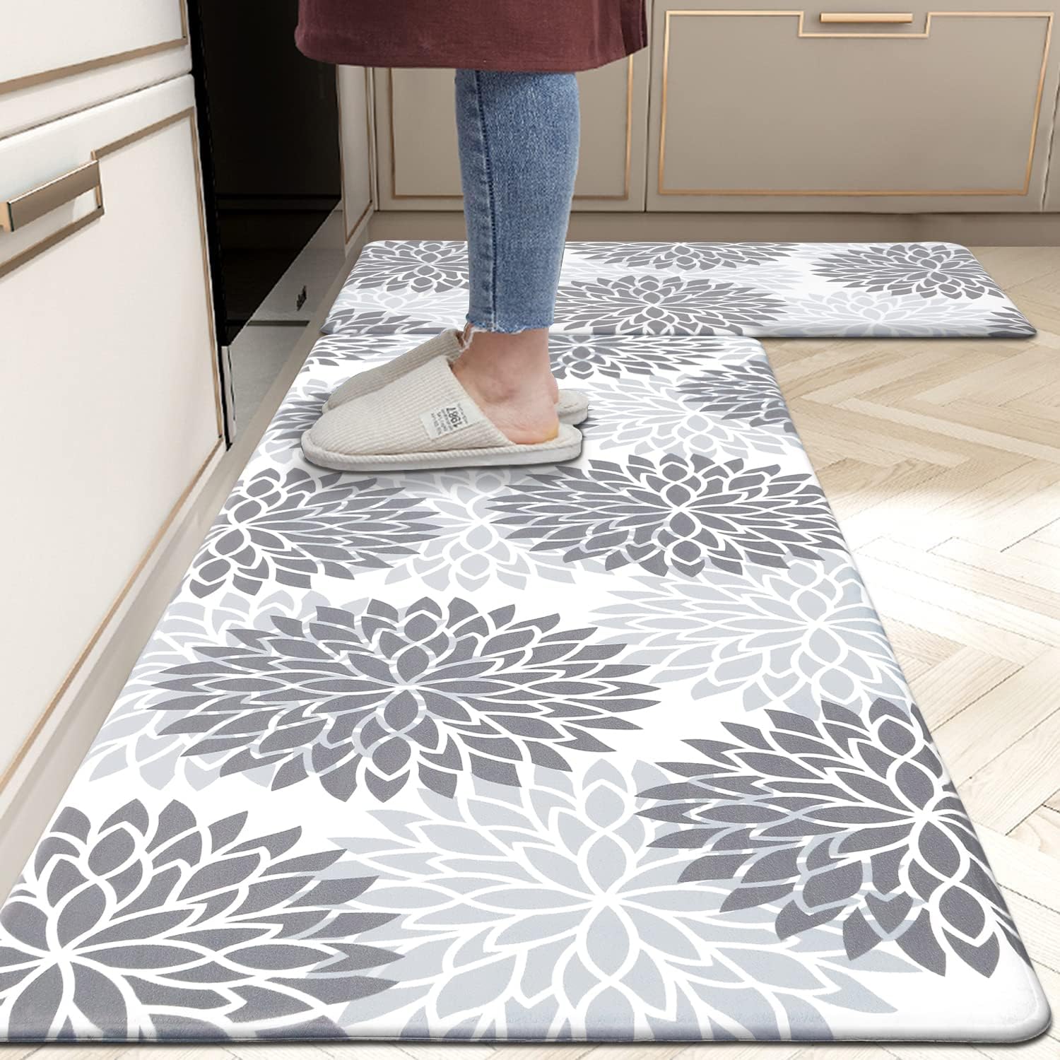 HEBE Anti Fatigue Kitchen Rug Sets 2 Piece