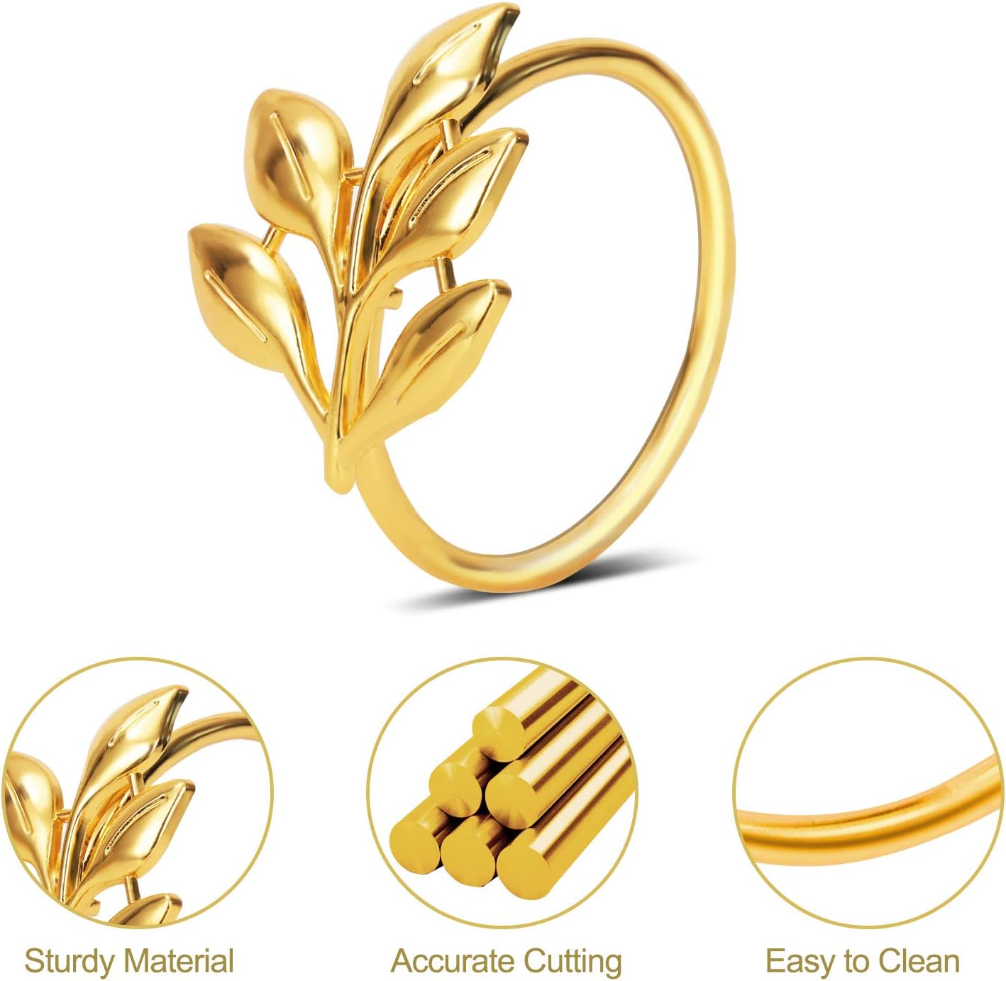 KPOSIYA Metal Napkin Rings Set